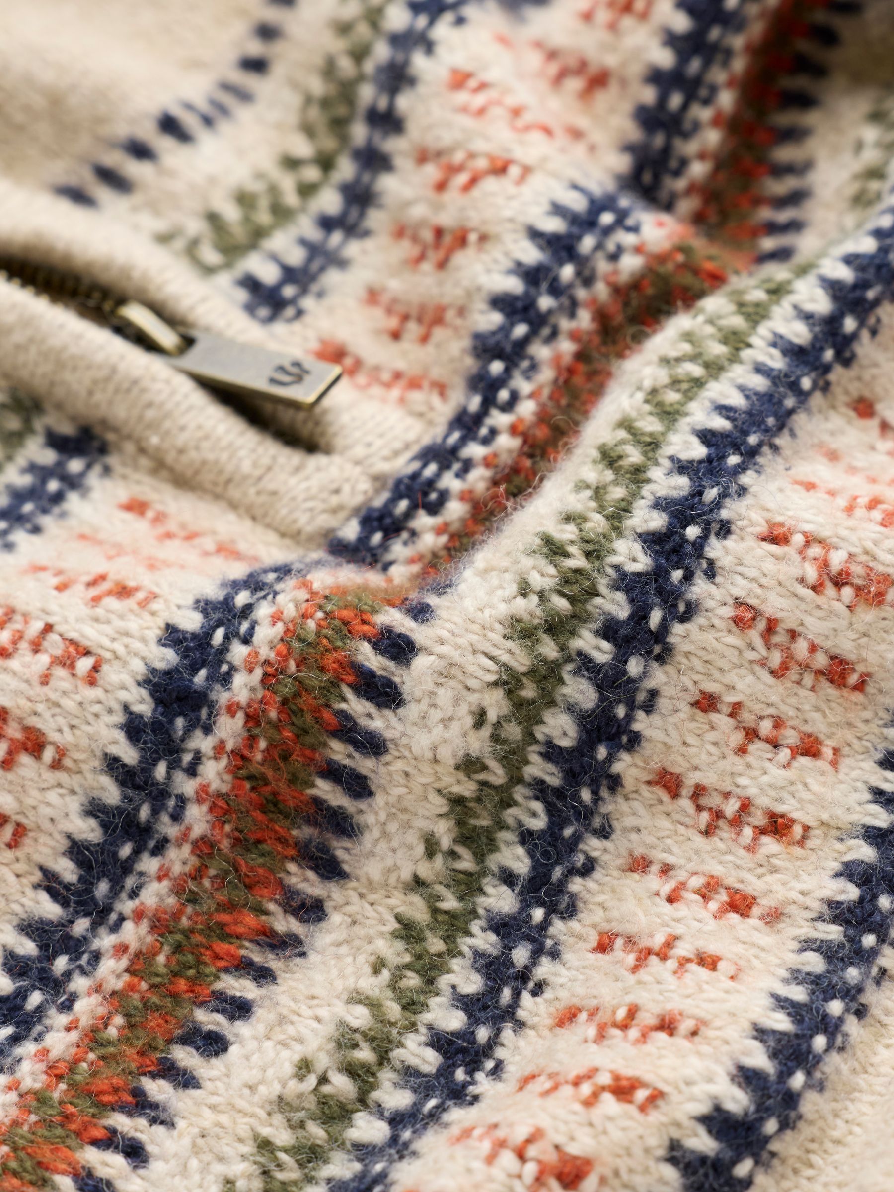 Selkirk Light Natural Pattern Quarter Zip Knitted Jumper - Image 7 of 7