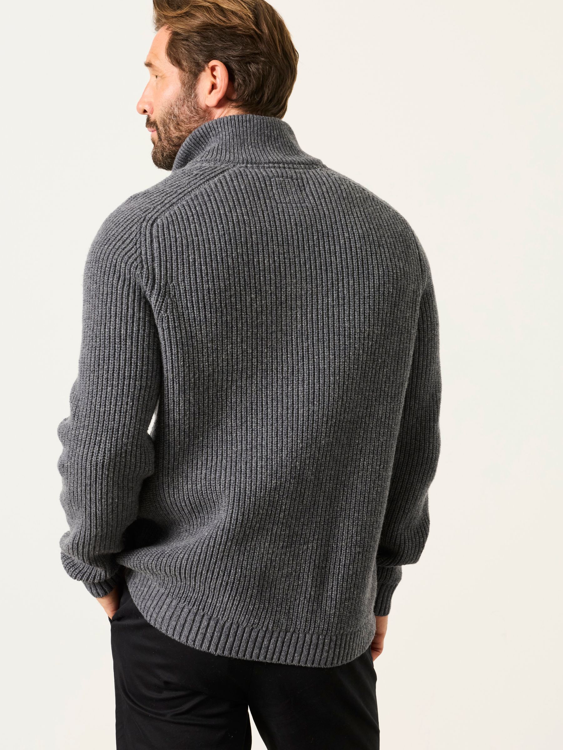Ember Charcoal Grey Half Neck Knitted Jumper - Image 2 of 6