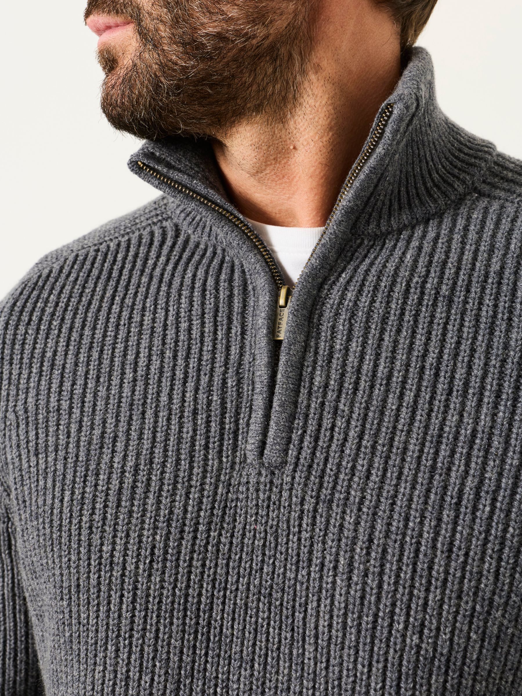 Ember Charcoal Grey Half Neck Knitted Jumper - Image 4 of 6