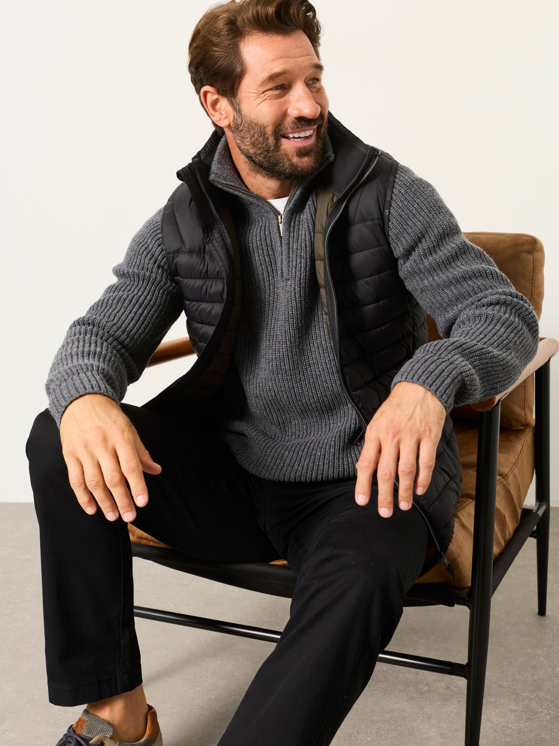 Ember Charcoal Grey Half Neck Knitted Jumper - Image 5 of 6