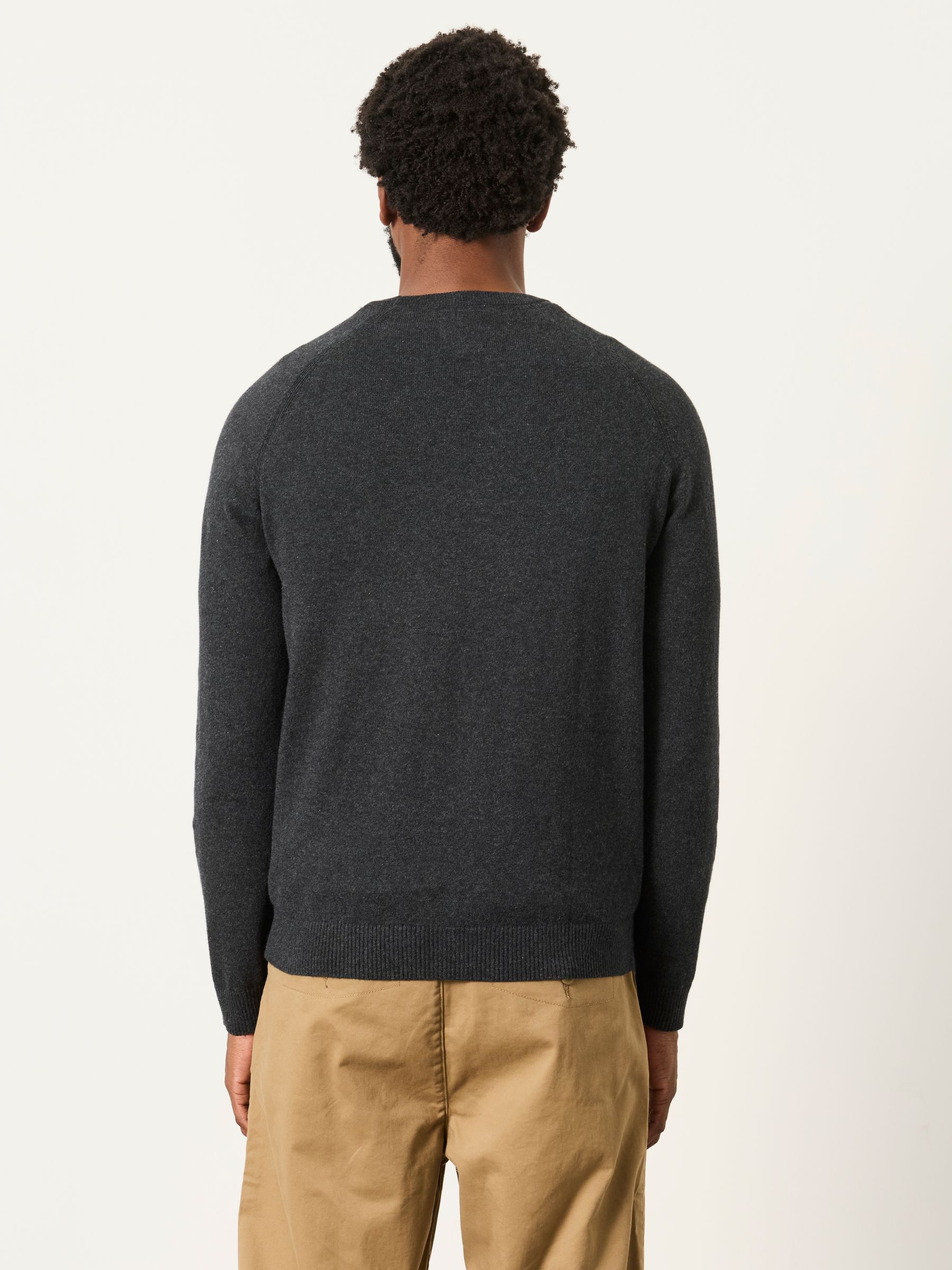 Rye Charcoal Grey Crew Neck Knitted Jumper - Image 2 of 6 Rye Charcoal Grey Crew Neck Knitted Jumper - Image 2 of 6