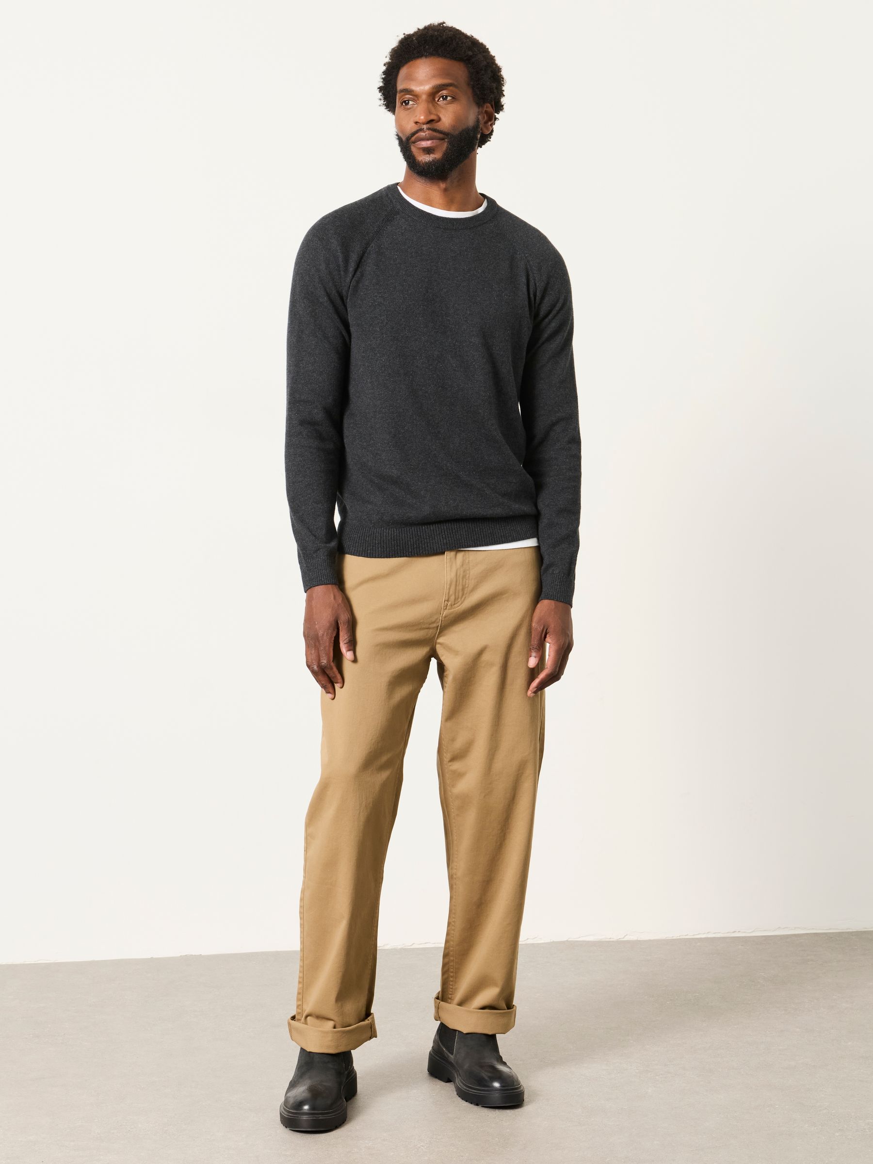 Rye Charcoal Grey Crew Neck Knitted Jumper - Image 3 of 6