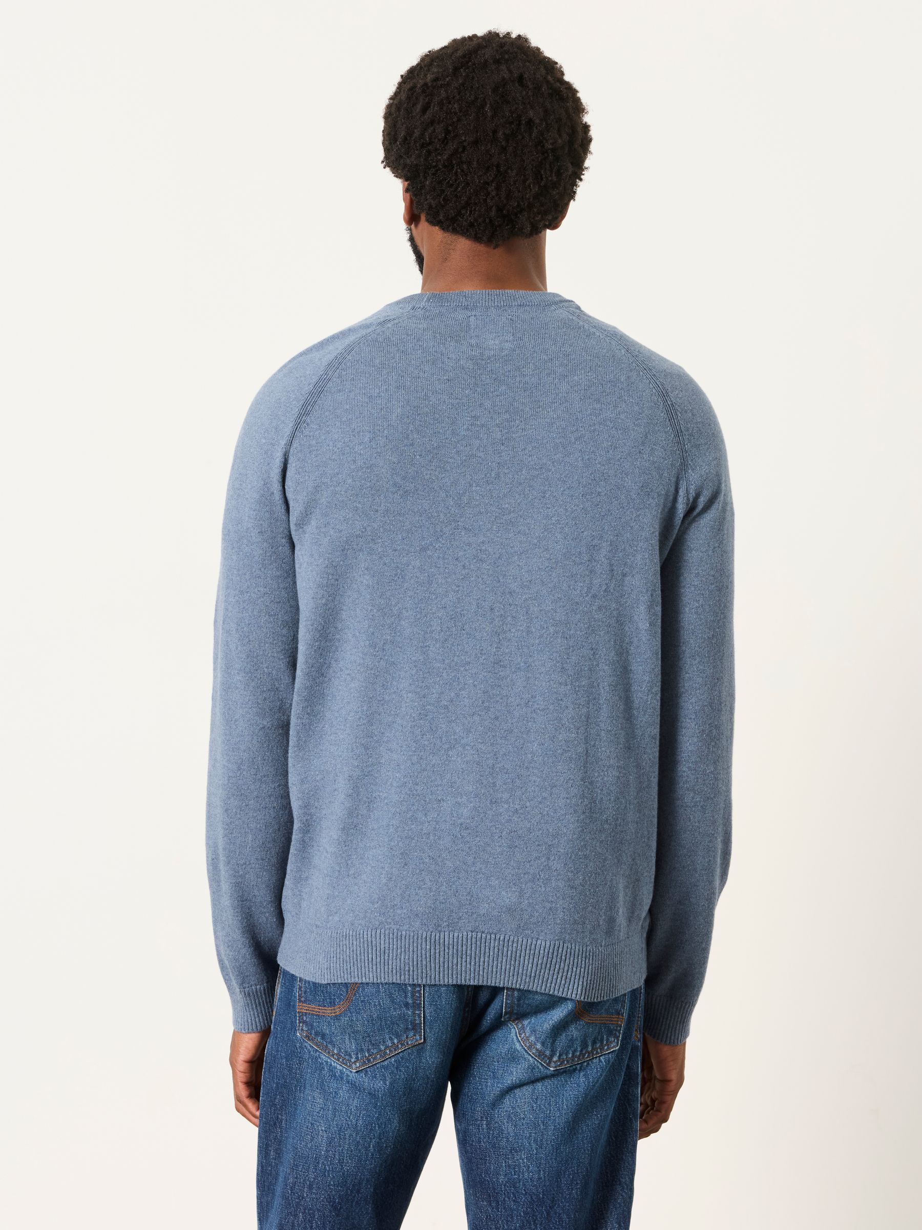 Rye Blue Denim Crew Neck Knitted Jumper - Image 2 of 6 Rye Blue Denim Crew Neck Knitted Jumper - Image 2 of 6