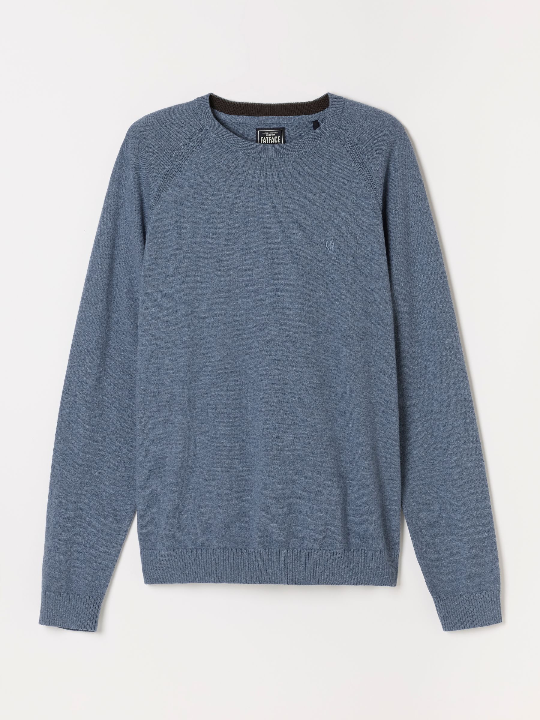 Rye Blue Denim Crew Neck Knitted Jumper - Image 6 of 6