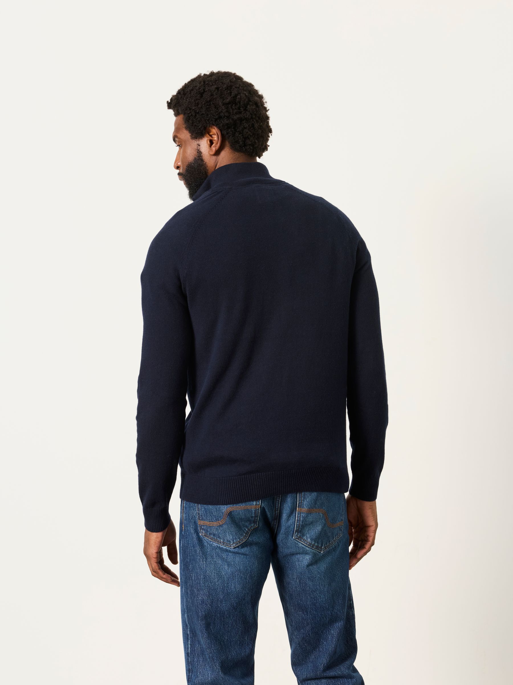 Rye Navy Half Neck Knitted Jumper - Image 2 of 6