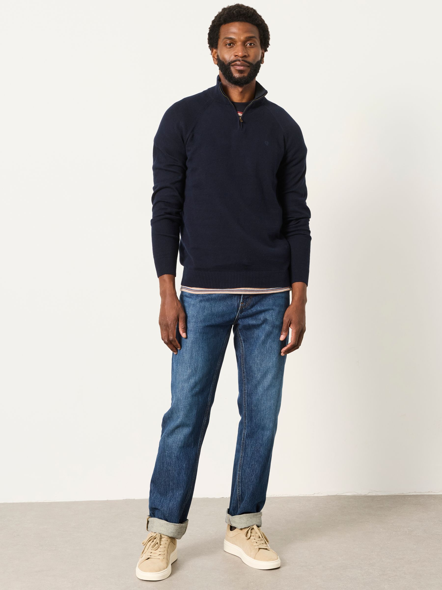 Rye Navy Half Neck Knitted Jumper - Image 3 of 6