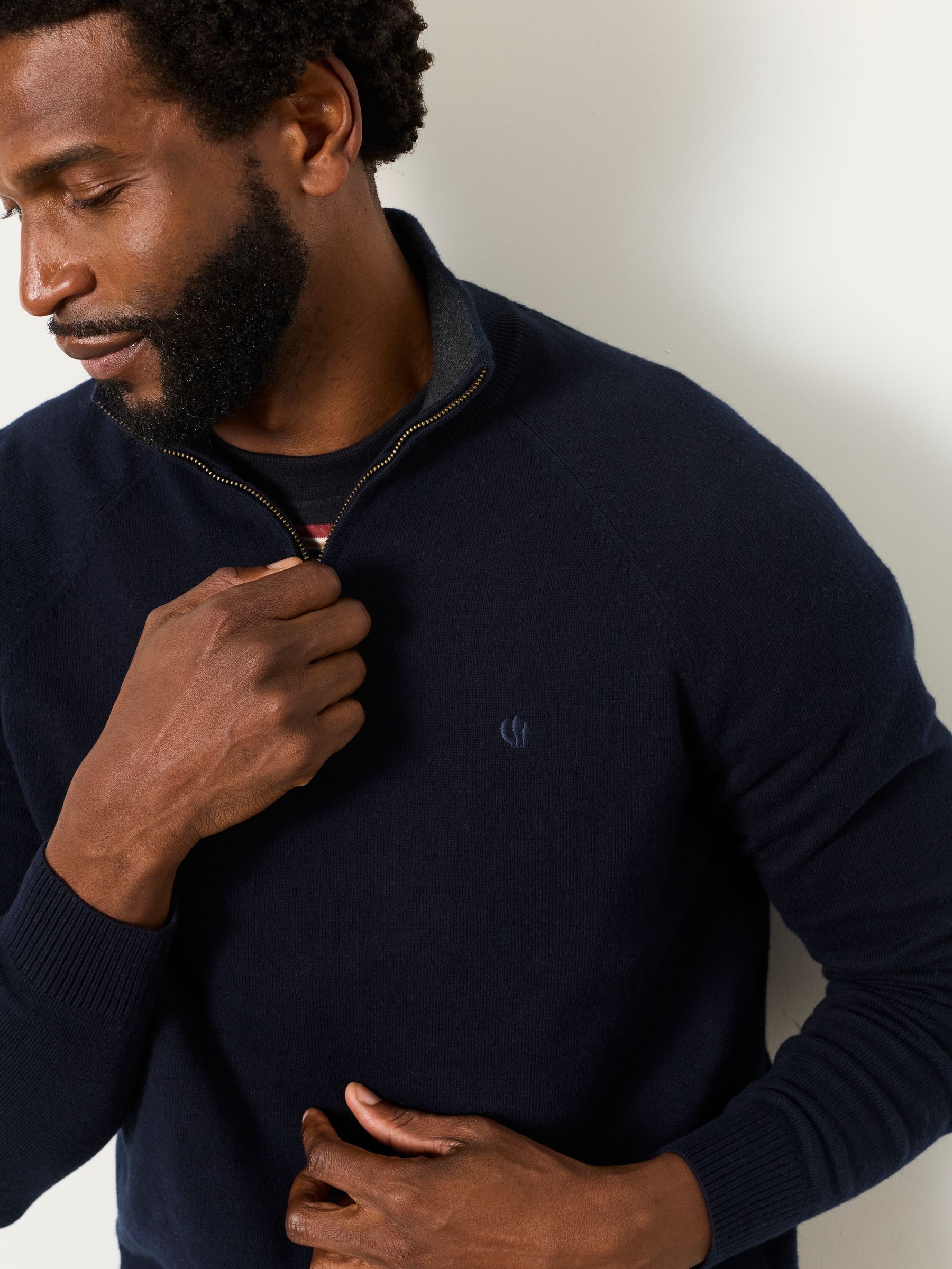 Rye Navy Half Neck Knitted Jumper - Image 5 of 6