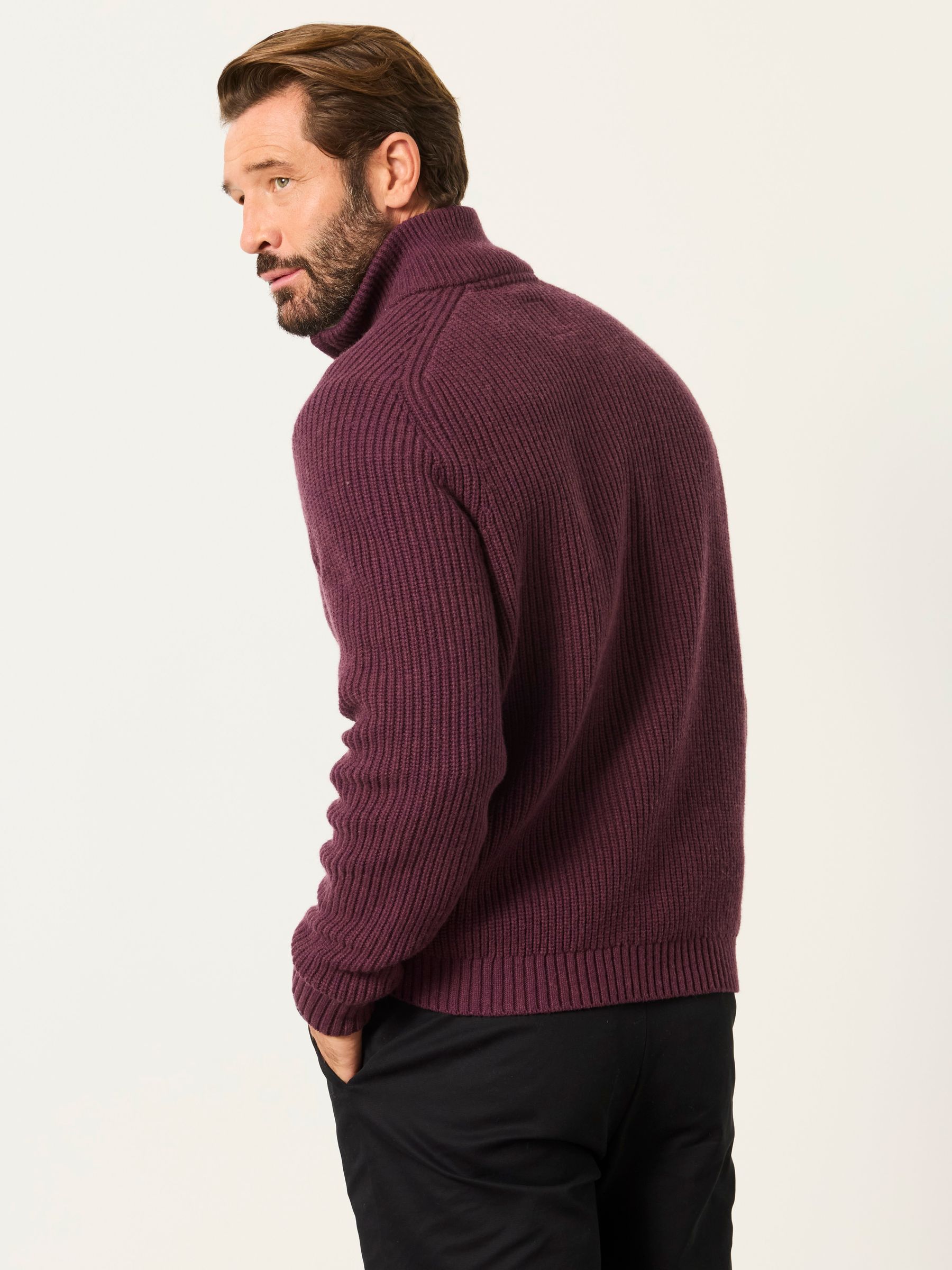 Ember Dusky Purple Half Neck Knitted Jumper - Image 2 of 6