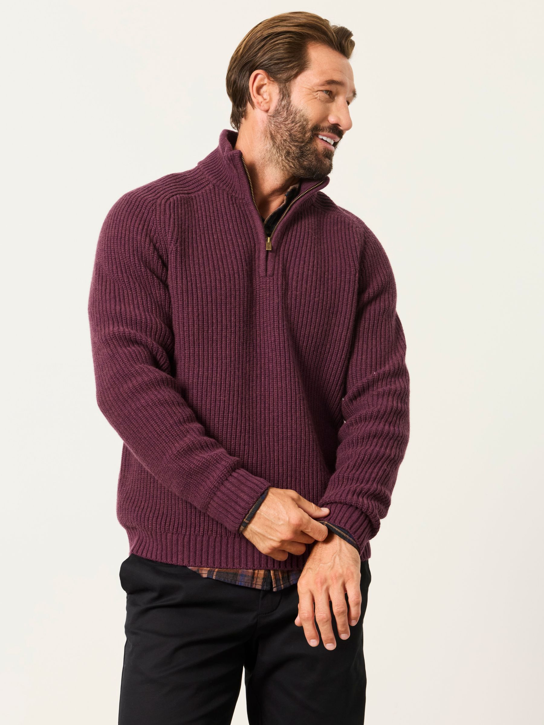 Ember Dusky Purple Half Neck Knitted Jumper - Image 3 of 6