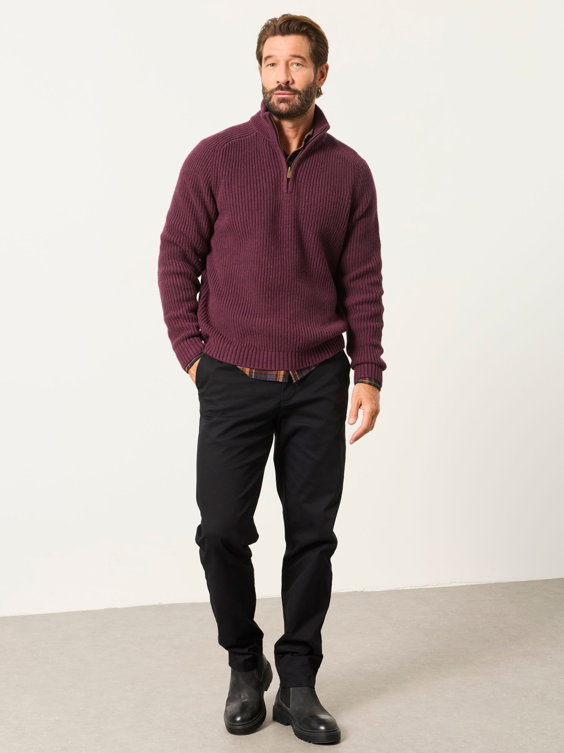 Ember Dusky Purple Half Neck Knitted Jumper - Image 4 of 6