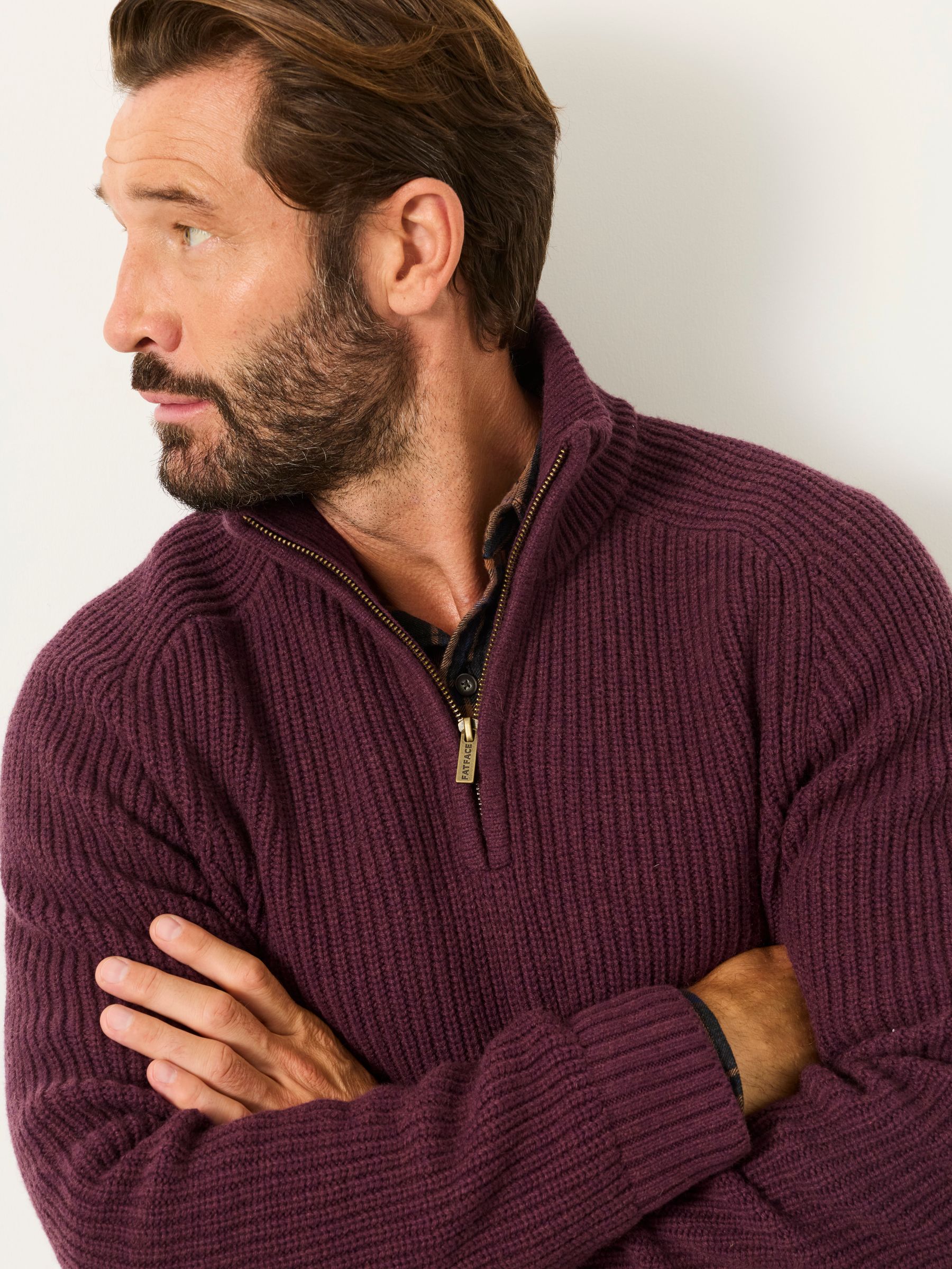 Ember Dusky Purple Half Neck Knitted Jumper - Image 5 of 6