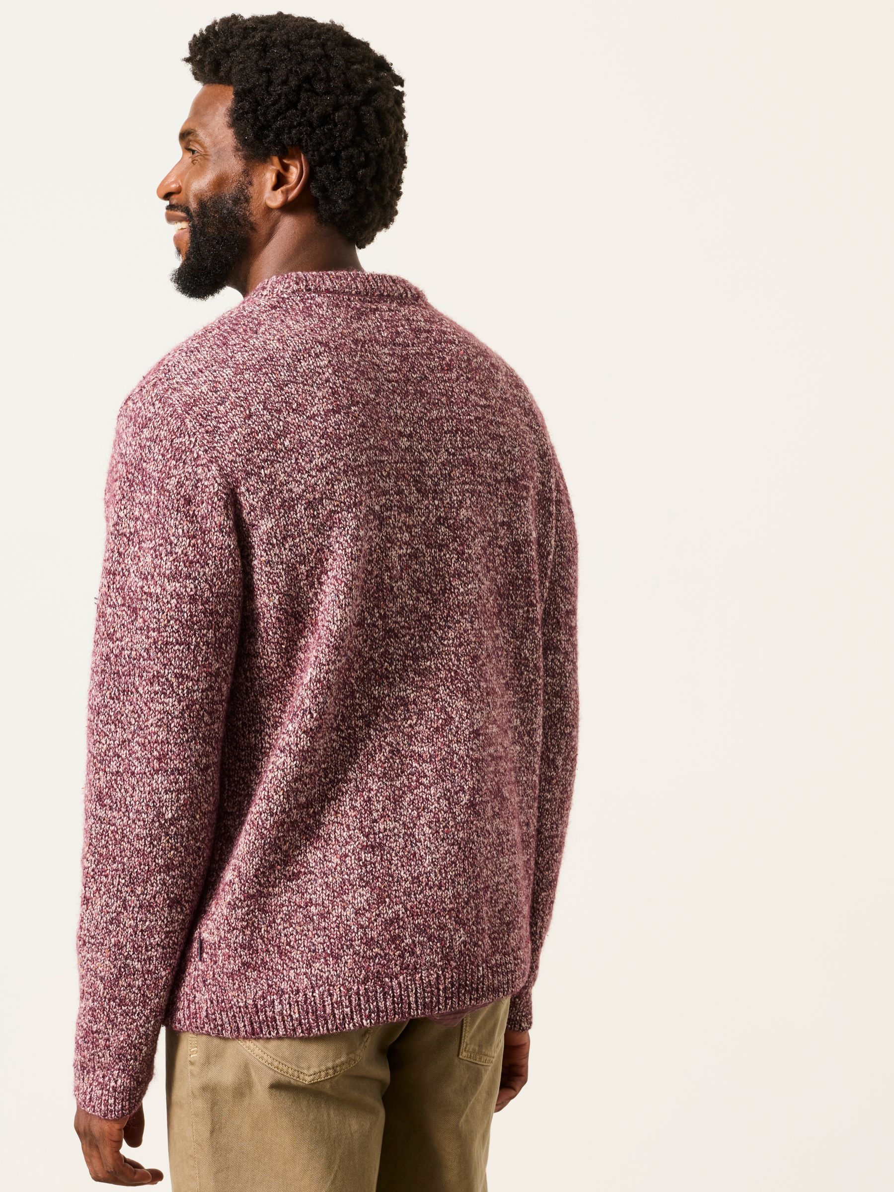 Milport Burgundy Red Knitted Crew Neck Jumper - Image 2 of 7
