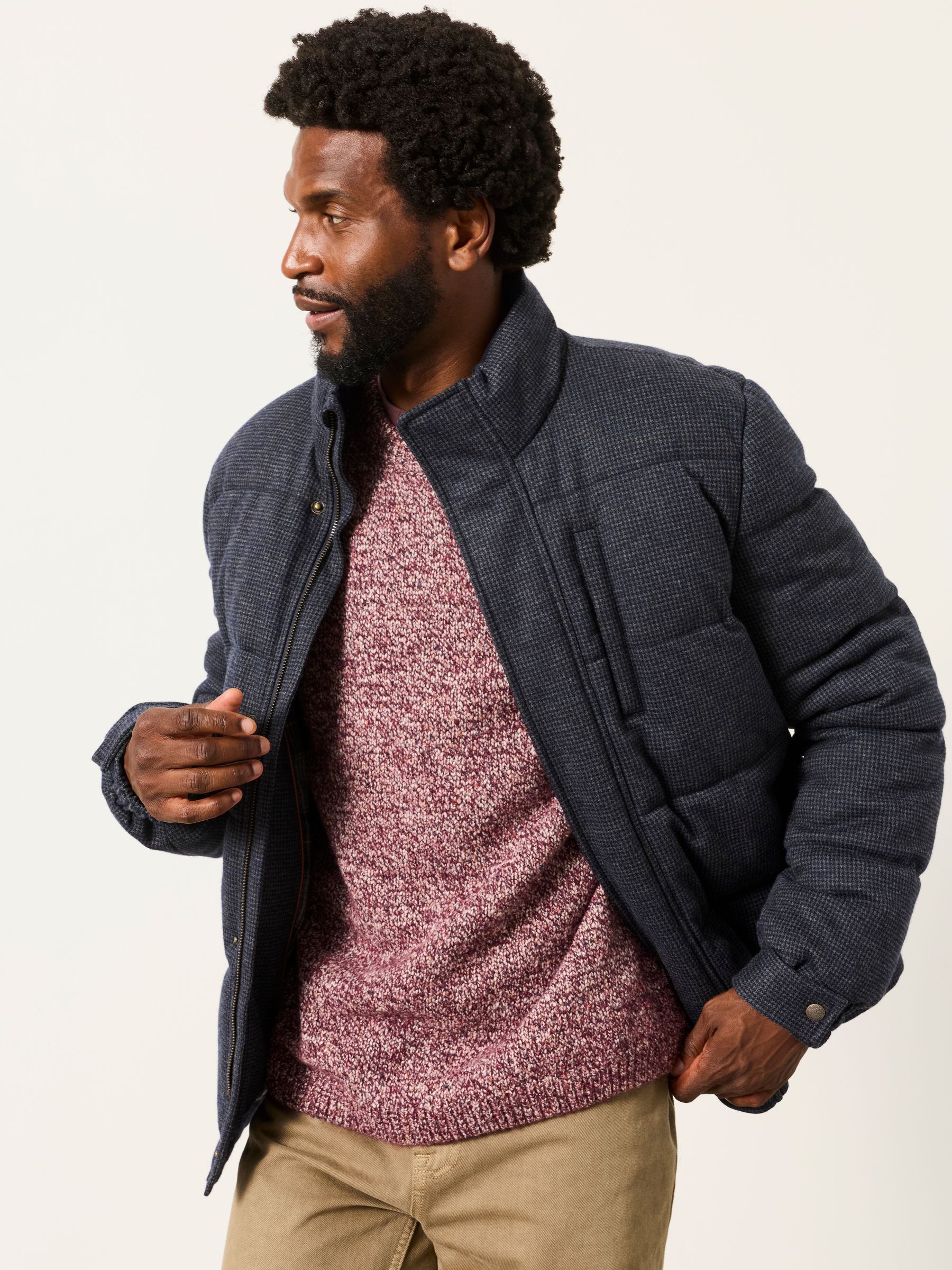 Milport Burgundy Red Knitted Crew Neck Jumper - Image 6 of 7
