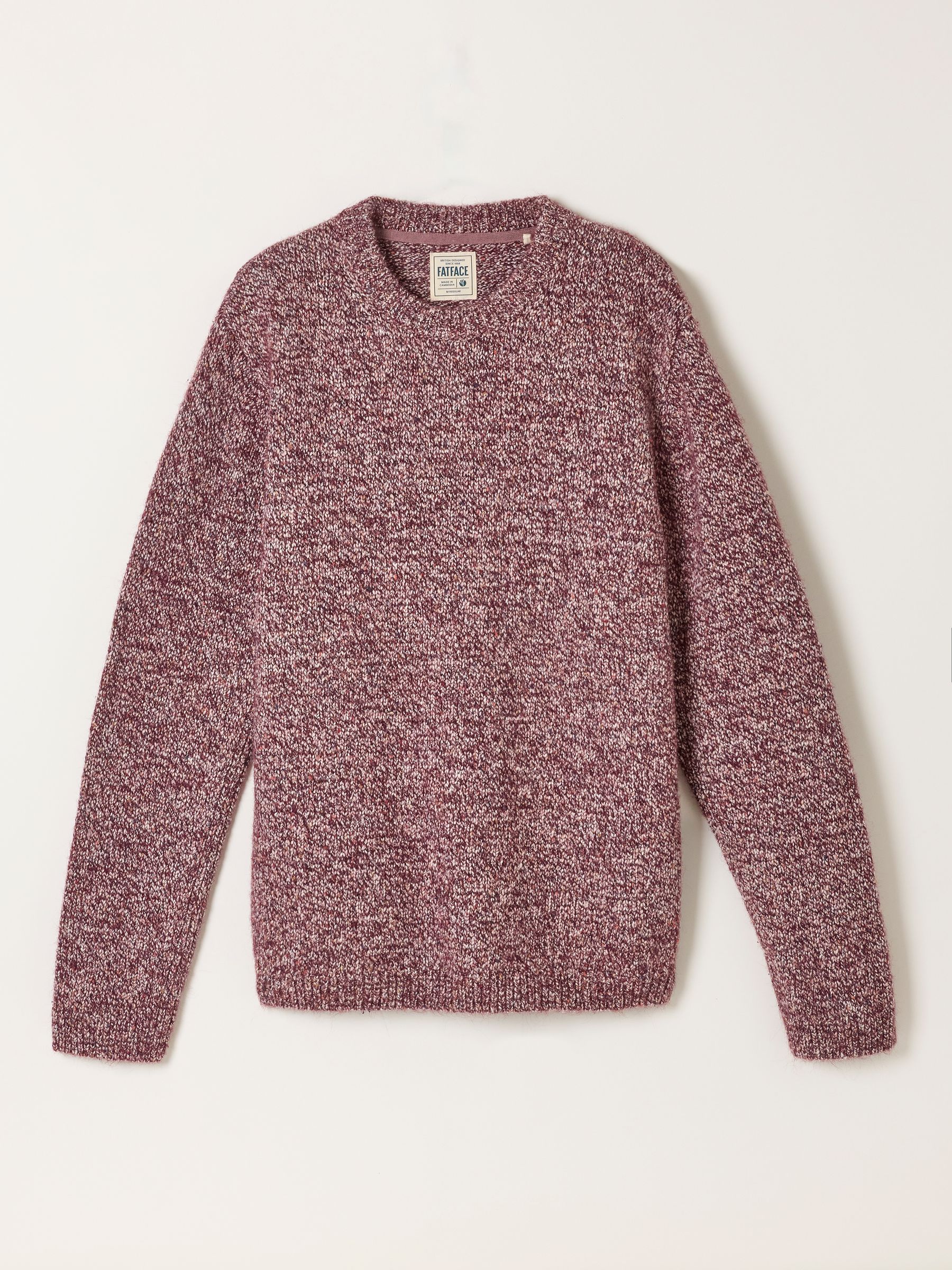 Milport Burgundy Red Knitted Crew Neck Jumper - Image 7 of 7