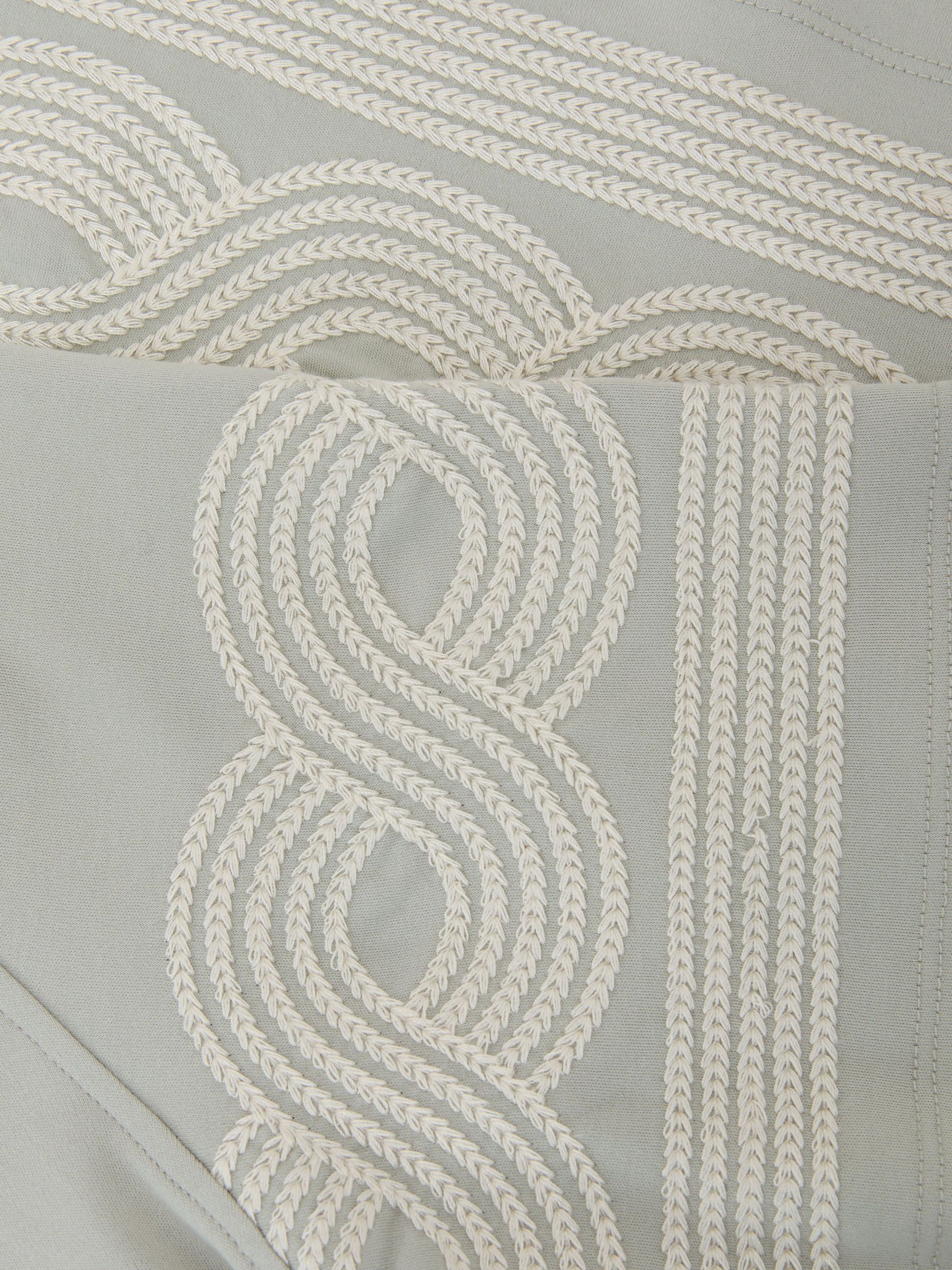 Cotton-Blend Embroidered Cuban-Collar Shirt in Dark Green - Image 6 of 6