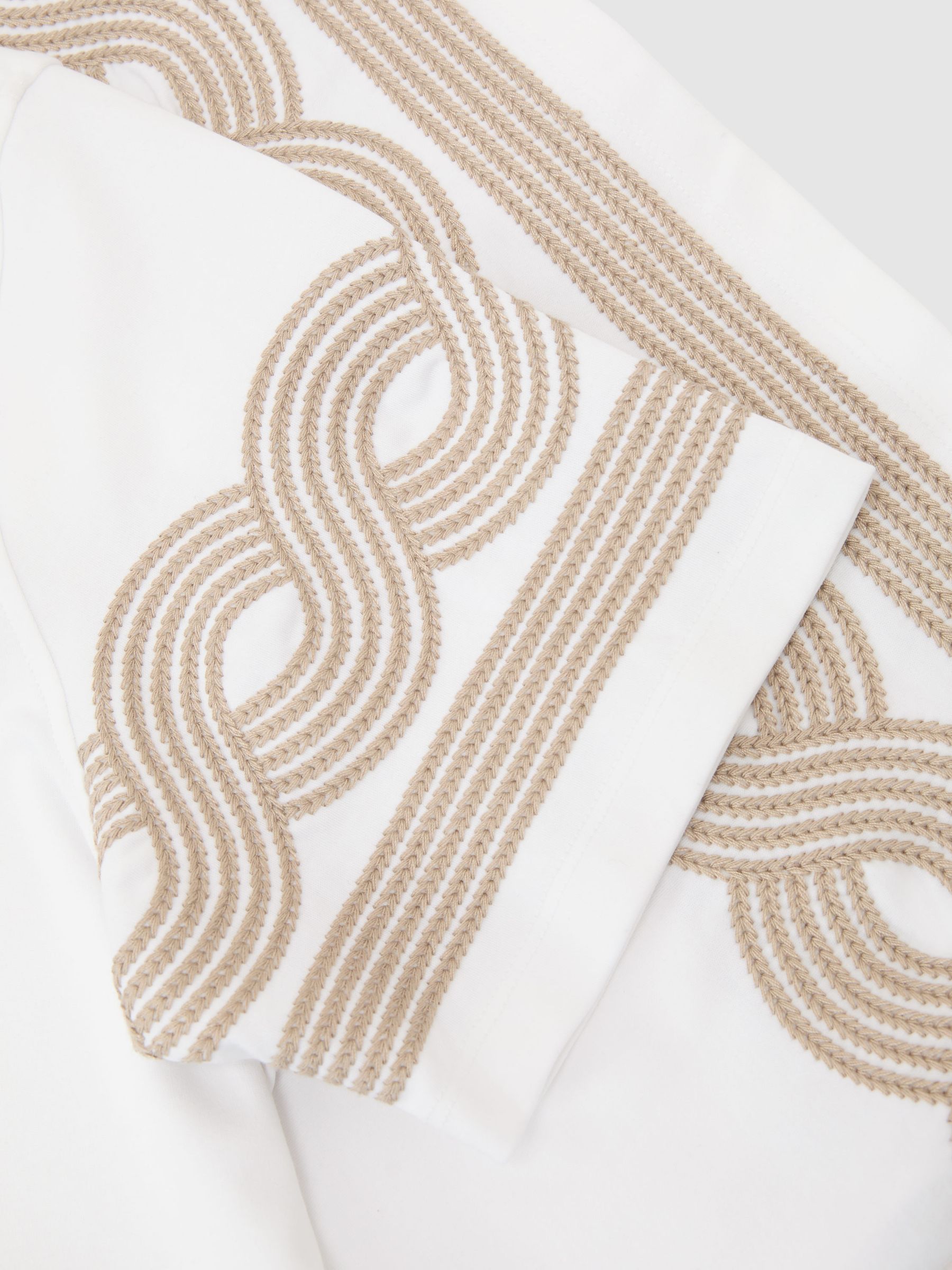 Cotton-Blend Embroidered Cuban-Collar Shirt in White - image 3