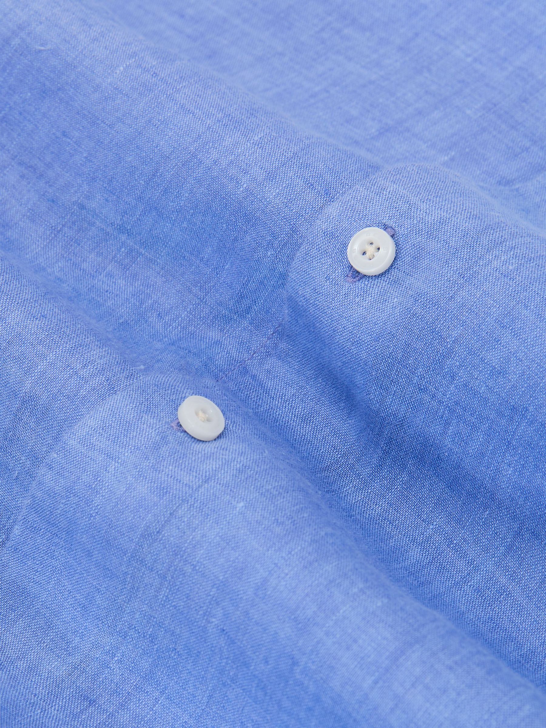 Linen Cutaway-Collar Regular-Fit Shirt in Buddy Blue - Image 6 of 6