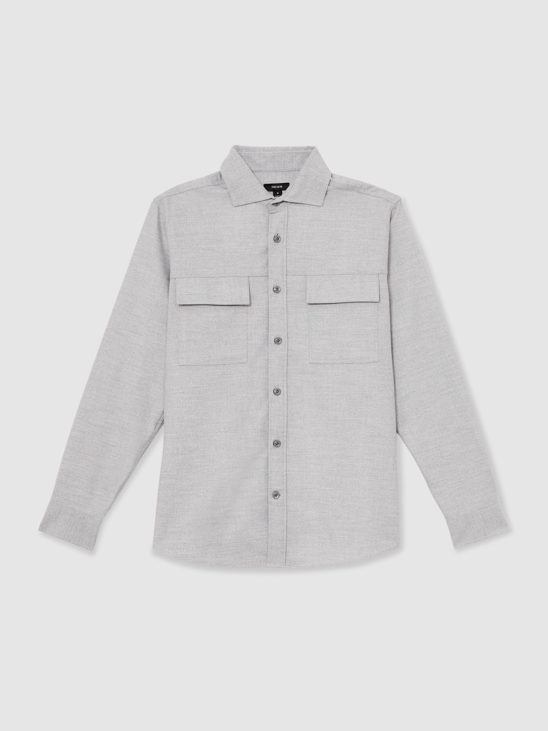 Brushed Twin-Pocket Overshirt in Grey - image 1