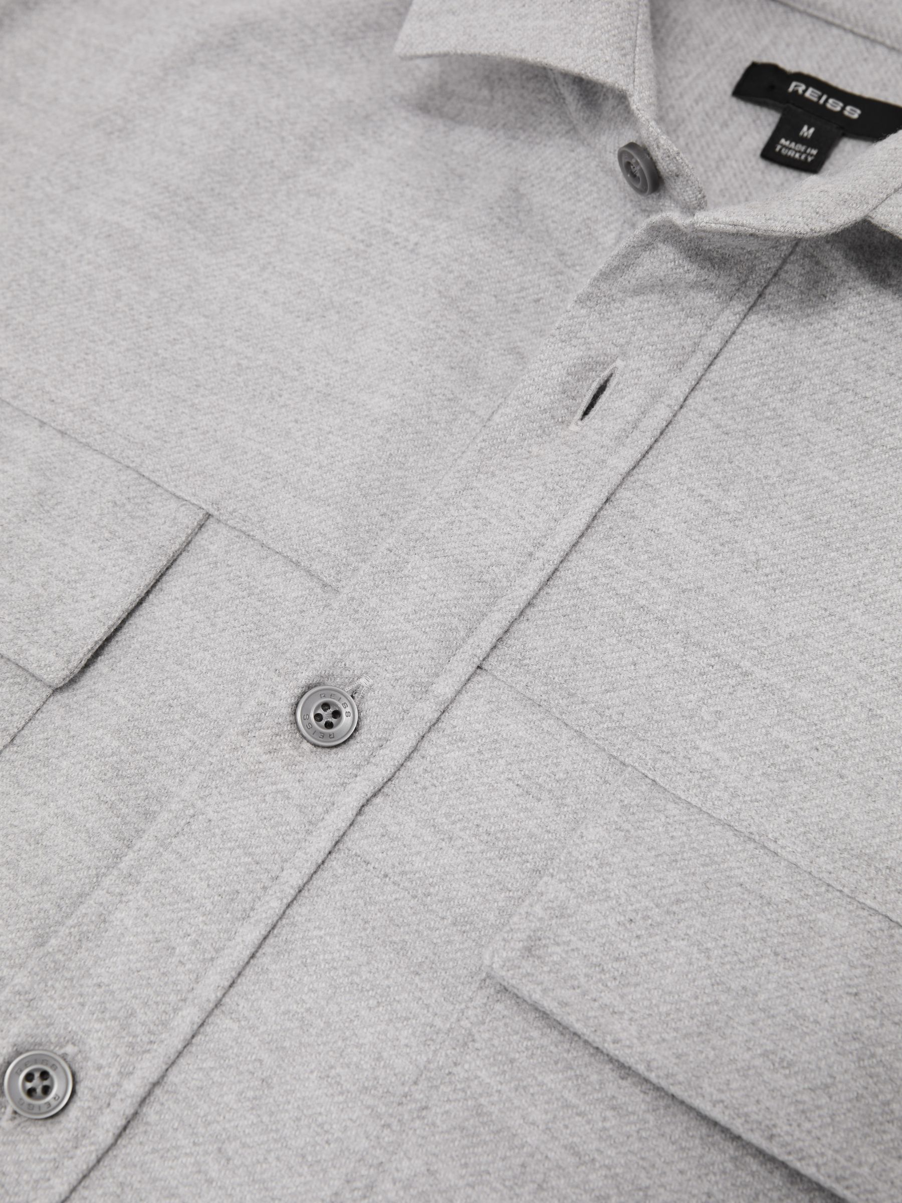 Brushed Twin-Pocket Overshirt in Grey - image 3