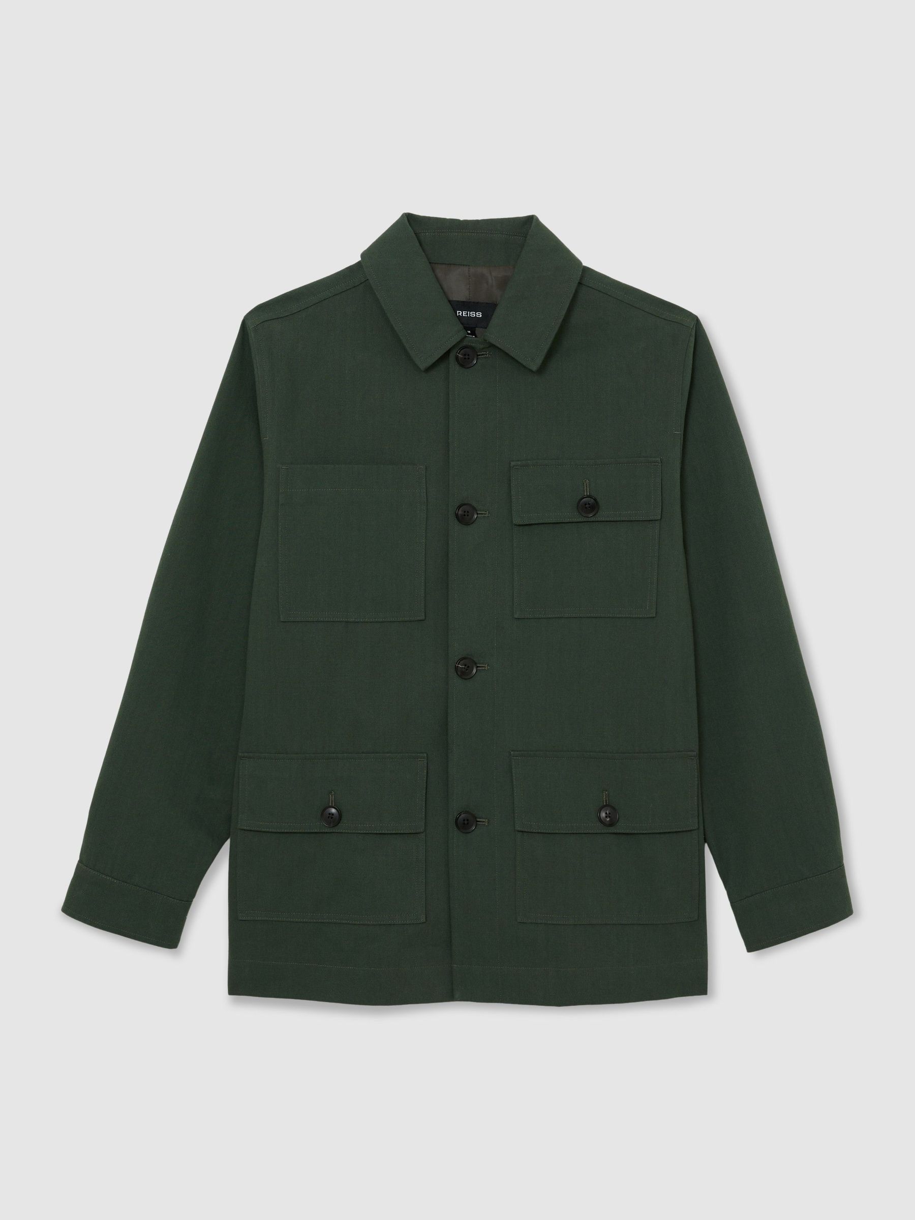 Cotton-Canvas Four-Pocket Chore Jacket in Forest Green - image 1