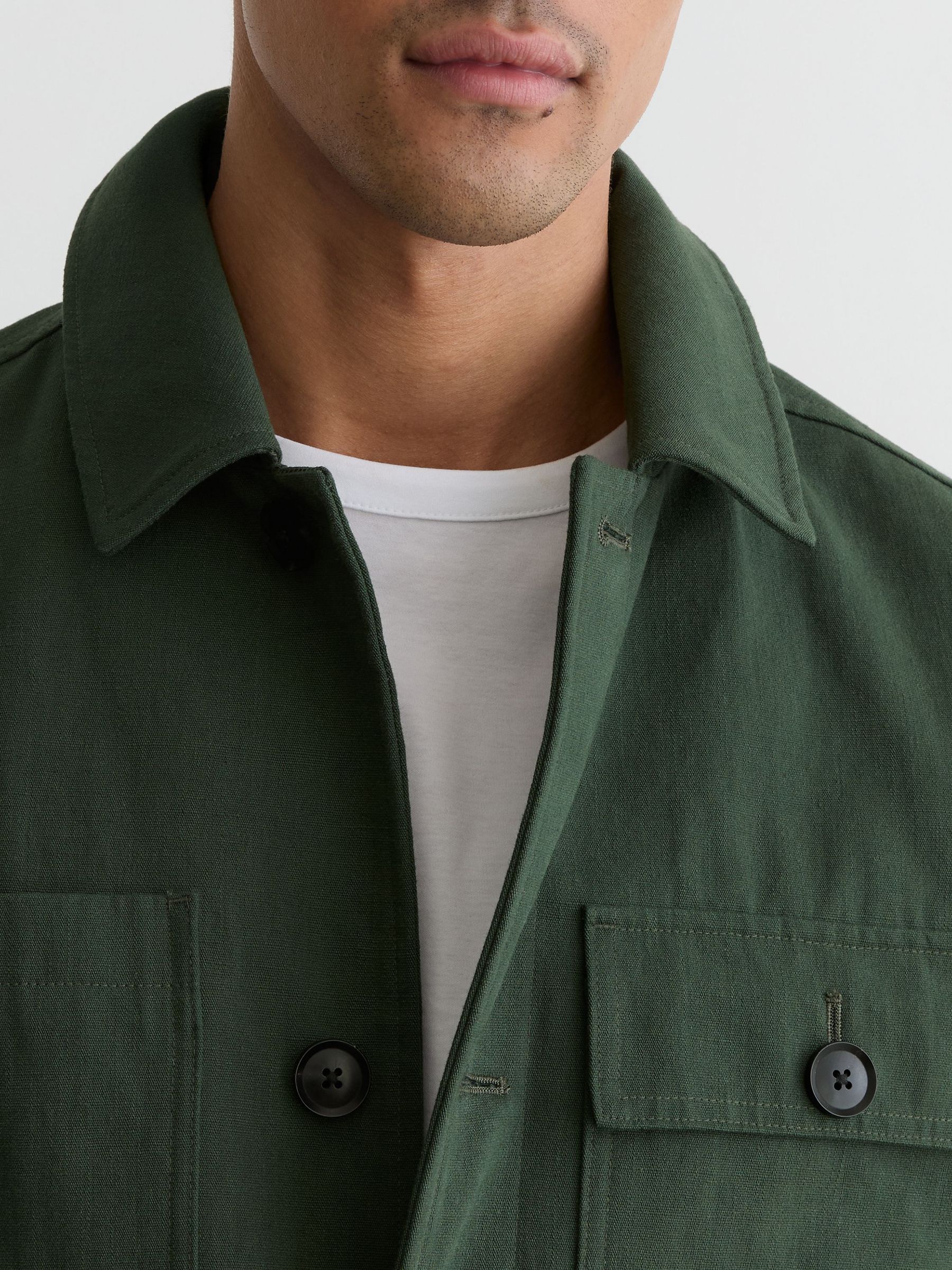 Cotton-Canvas Four-Pocket Chore Jacket in Forest Green - image 3