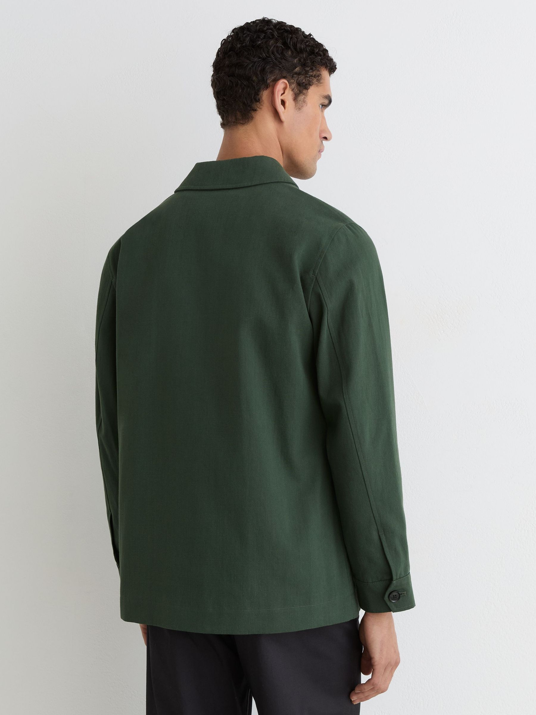 Cotton-Canvas Four-Pocket Chore Jacket in Forest Green - image 4