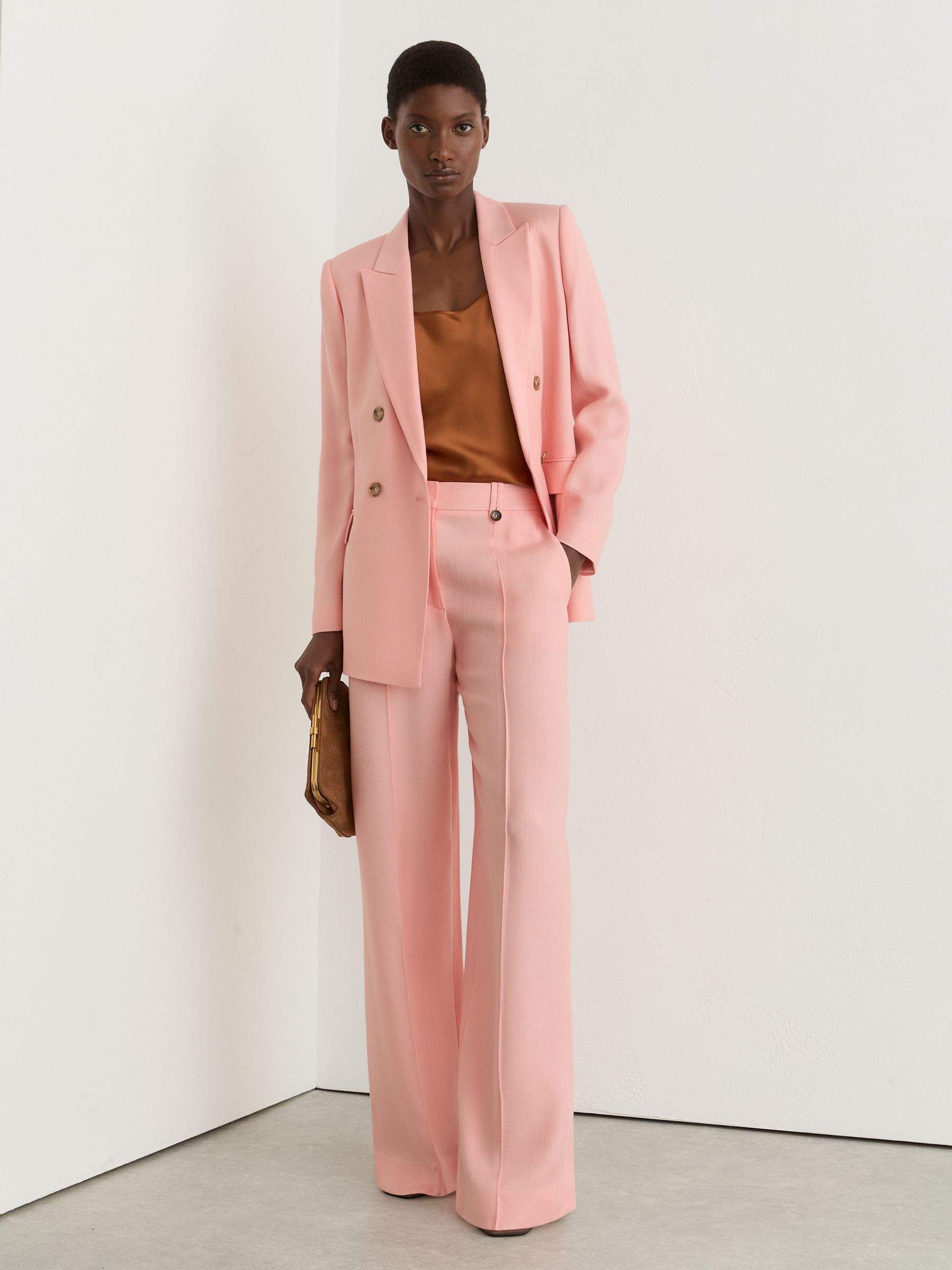 Wide-Leg Suit Trouser in Pink - Image 1 of 7