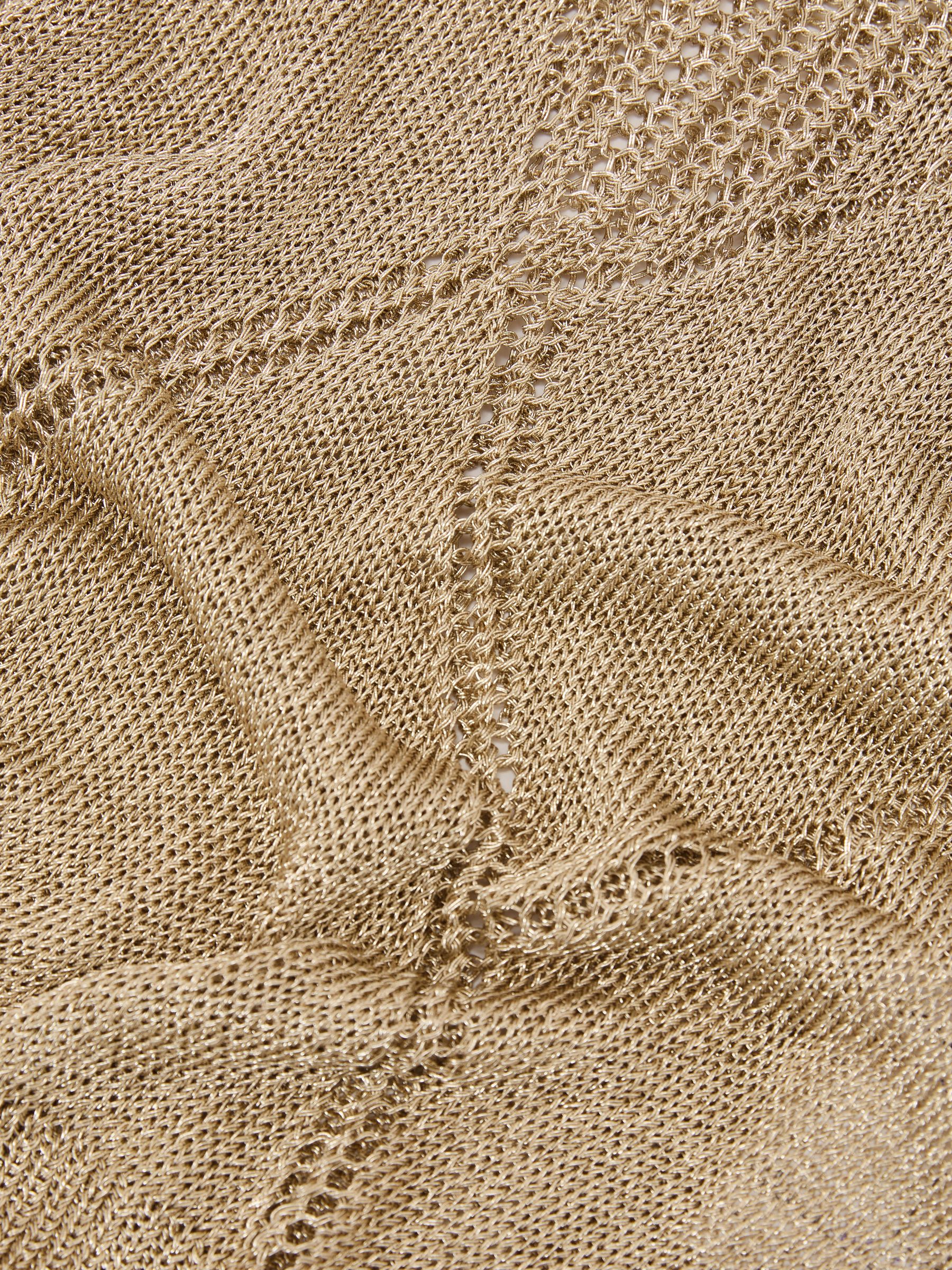 Textured-Knit Metallic Vest in Gold - image 3
