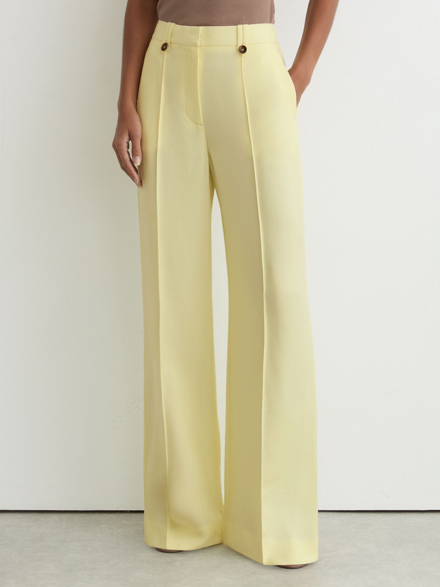 Wide-Leg Suit Trousers in Yellow - Image 3 of 8