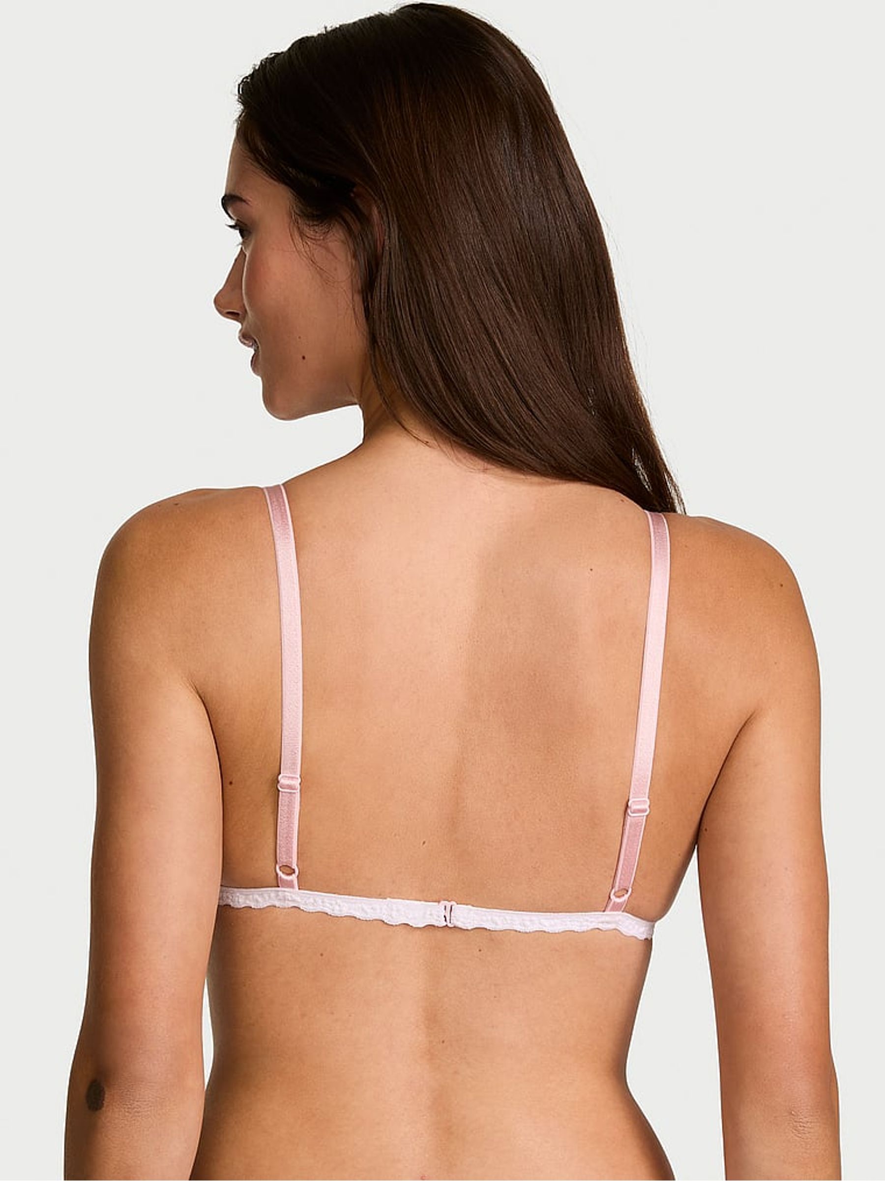 Pink Stripe Lace Triangle Bralette - Image 3 of 3