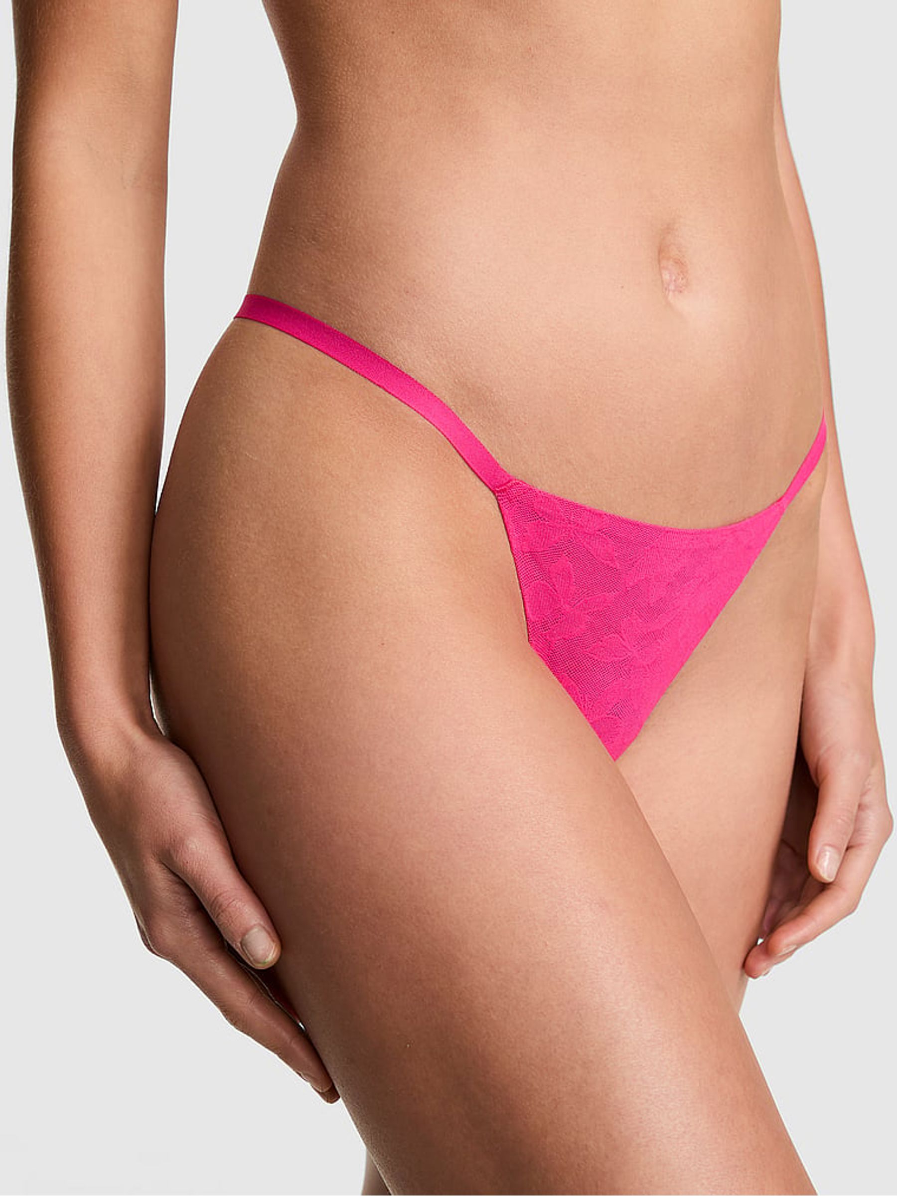 Hot Stuff Pink G-String No Show Lace Knickers - Image 1 of 2