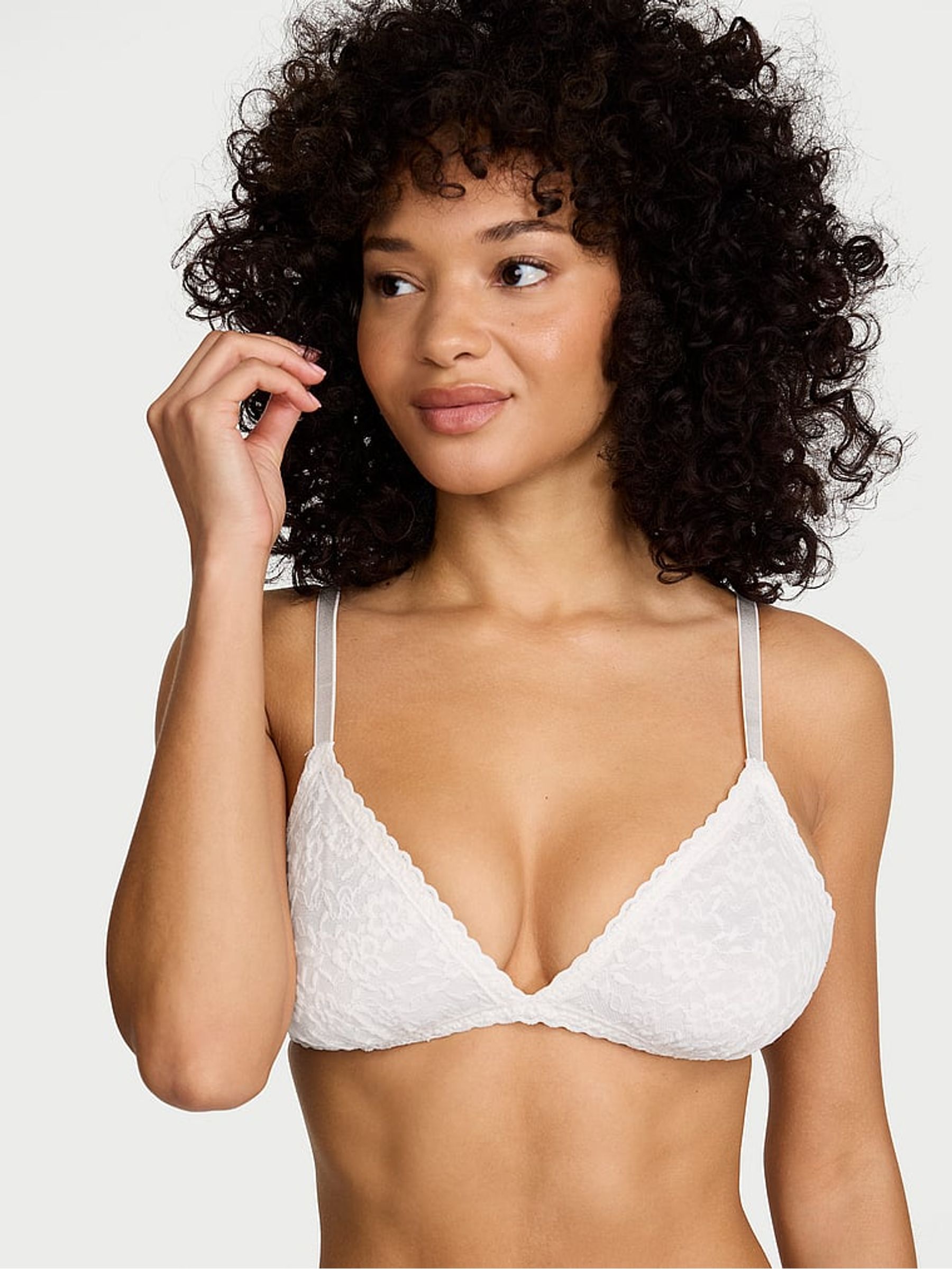 White Lace Triangle Bralette - Image 1 of 2