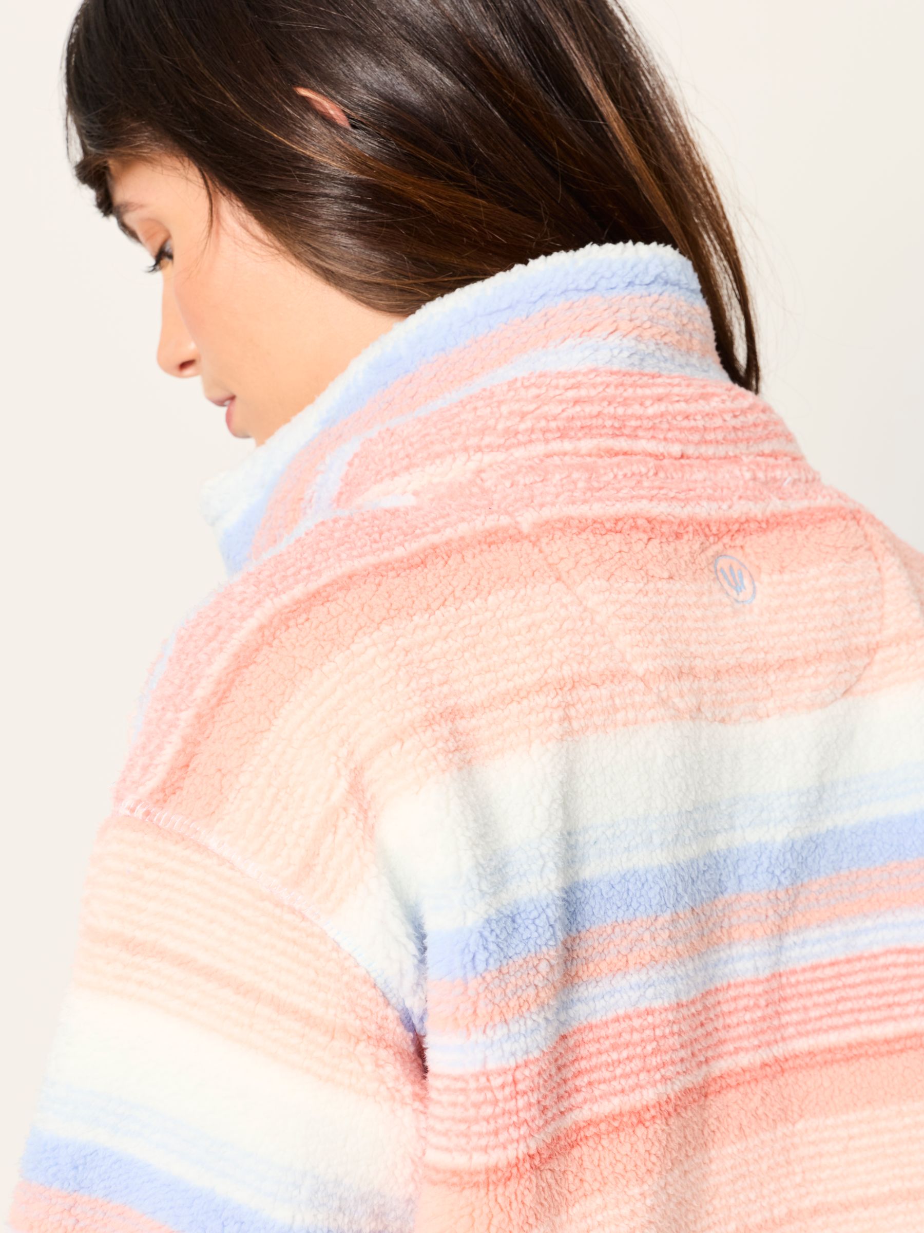 Libby Natural Stripe Zip Through Fleece - Image 5 of 6