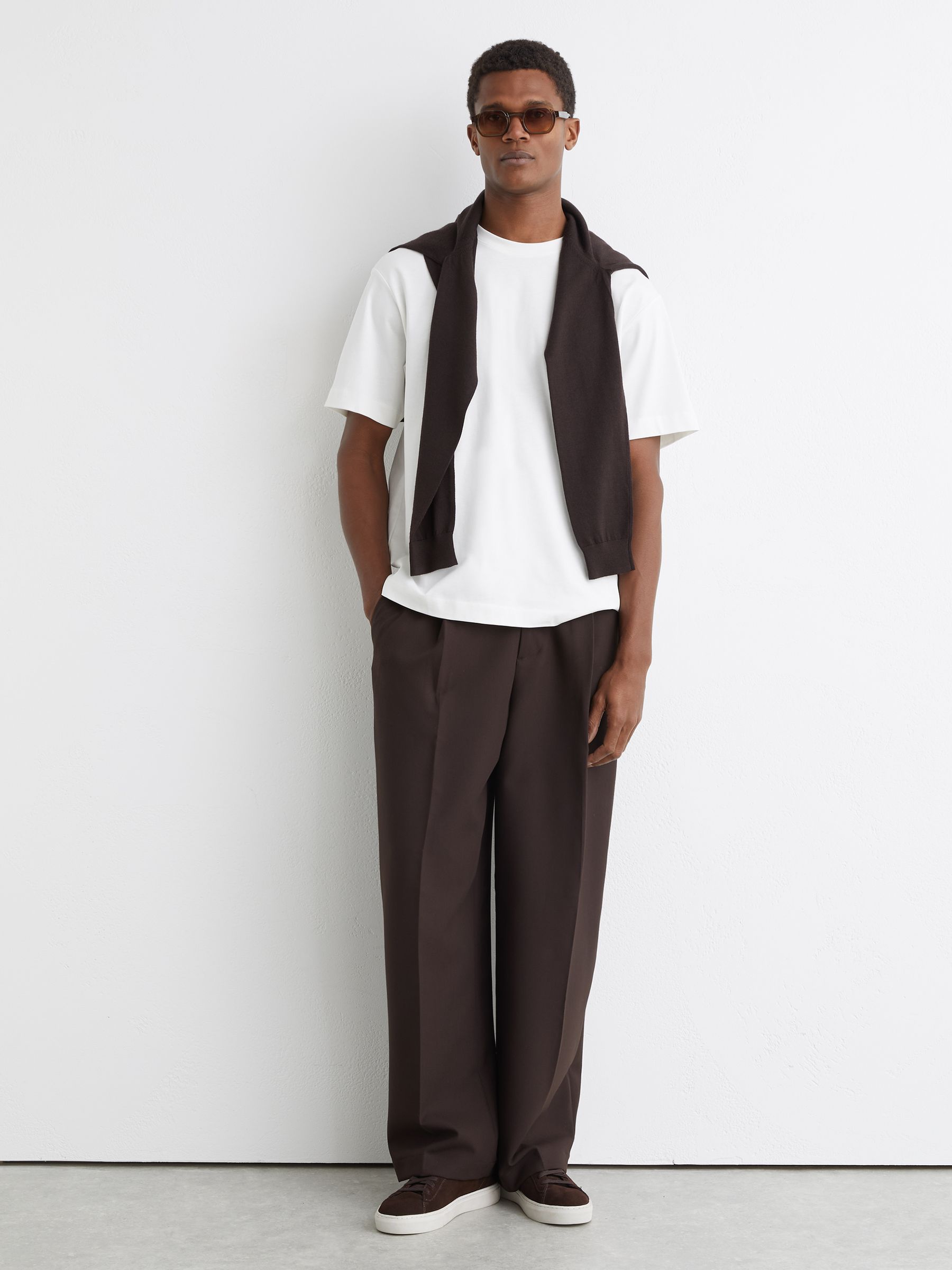 Monogram Chocolate-Print Cotton T-Shirt in Off White - Image 3 of 6