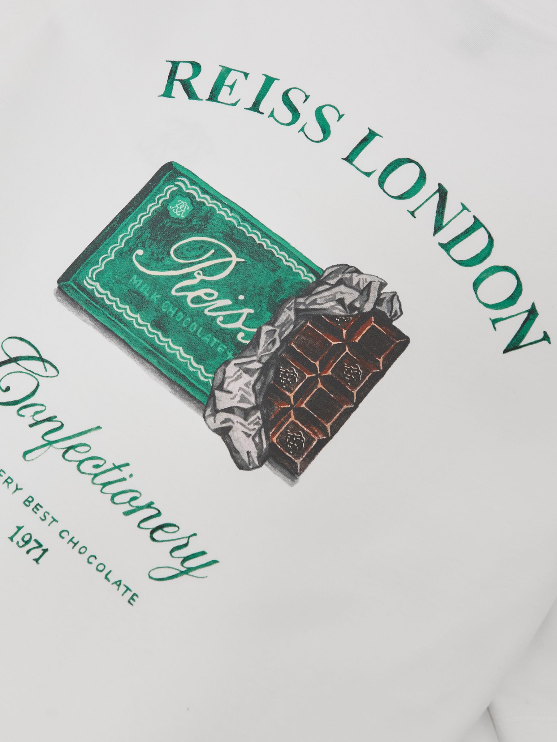 Monogram Chocolate-Print Cotton T-Shirt in Off White - Image 6 of 6