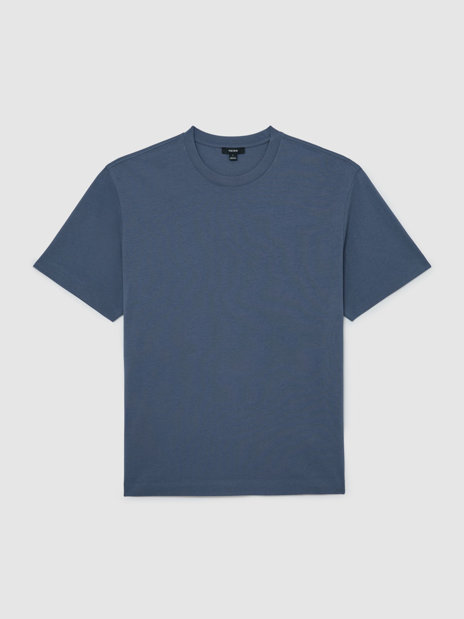 Cotton Garment-Dyed Relaxed-Fit T-Shirt in Airforce Blue - Image 2 of 6