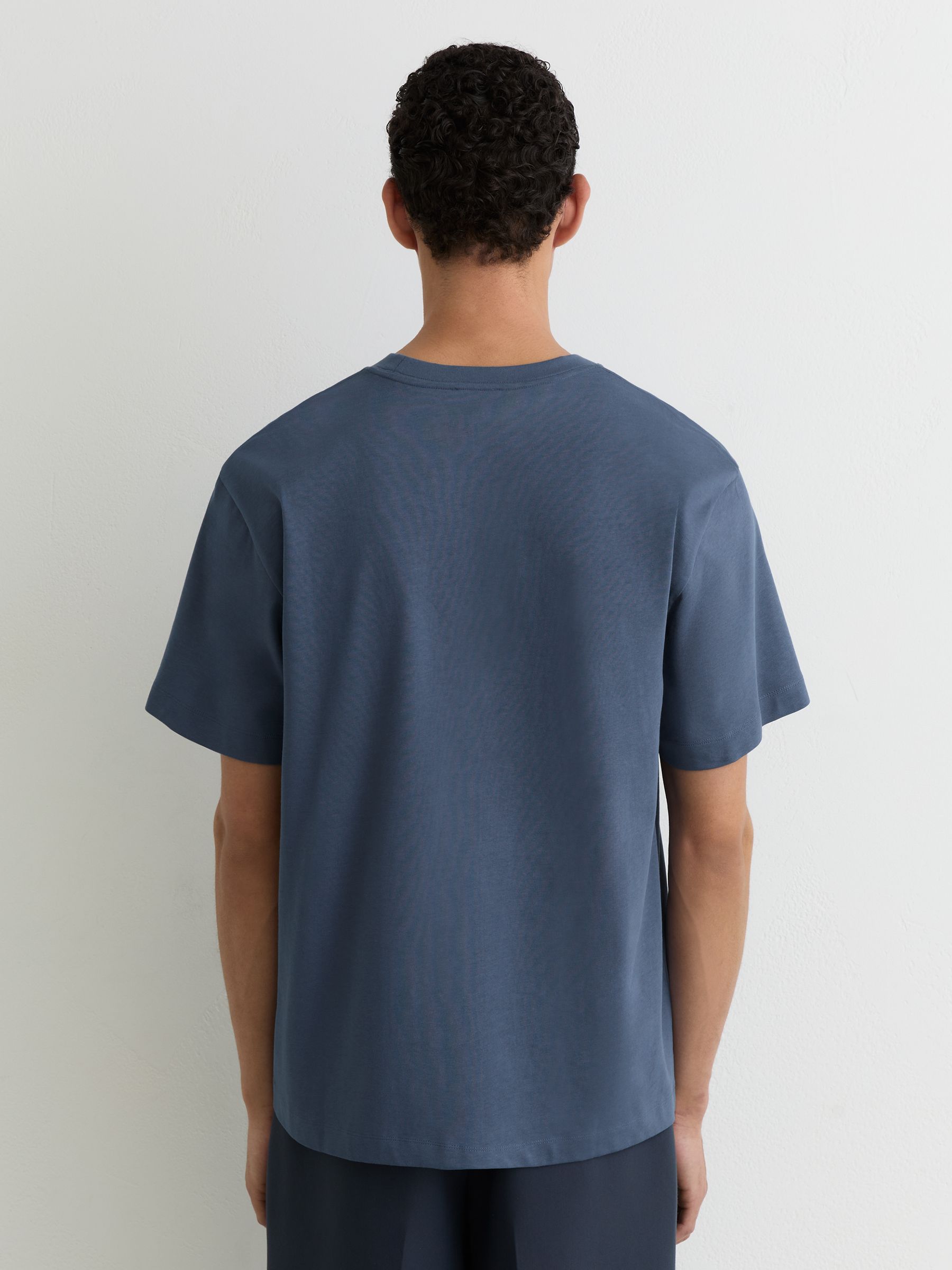 Cotton Garment-Dyed Relaxed-Fit T-Shirt in Airforce Blue - image 3