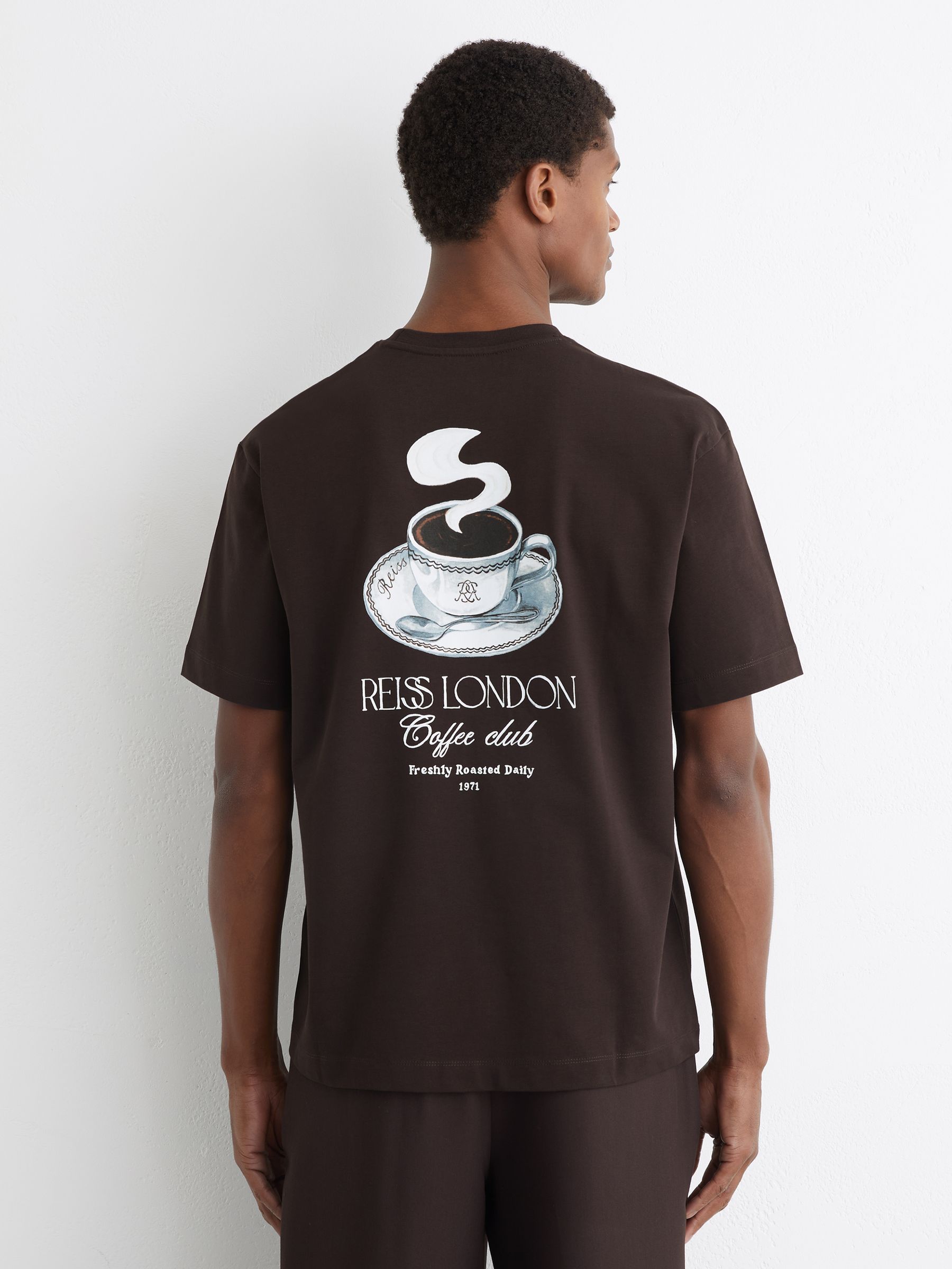 Monogram Coffee Relaxed-Fit T-Shirt in Chocolate Brown - image 2