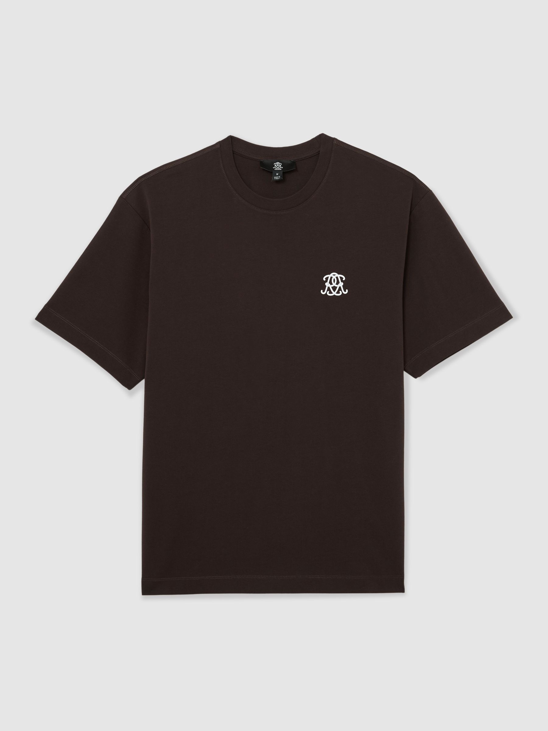 Monogram Coffee Relaxed-Fit T-Shirt in Chocolate Brown - image 1