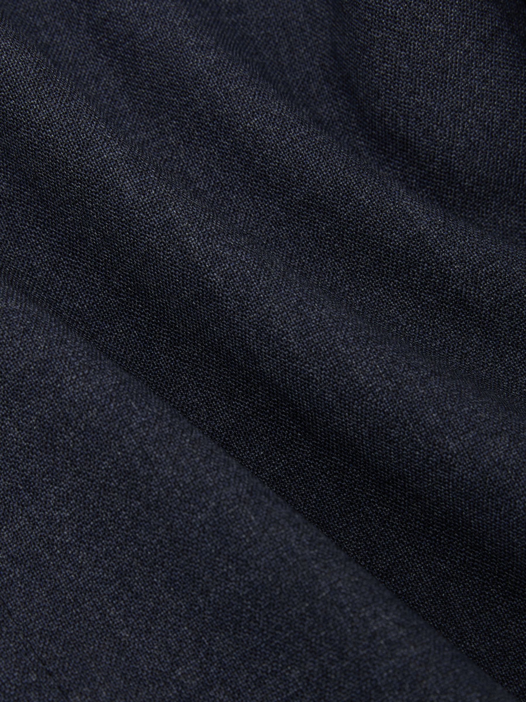 Tailored Fit Wool Textured Double-Breasted Blazer in Airforce Blue - image 3