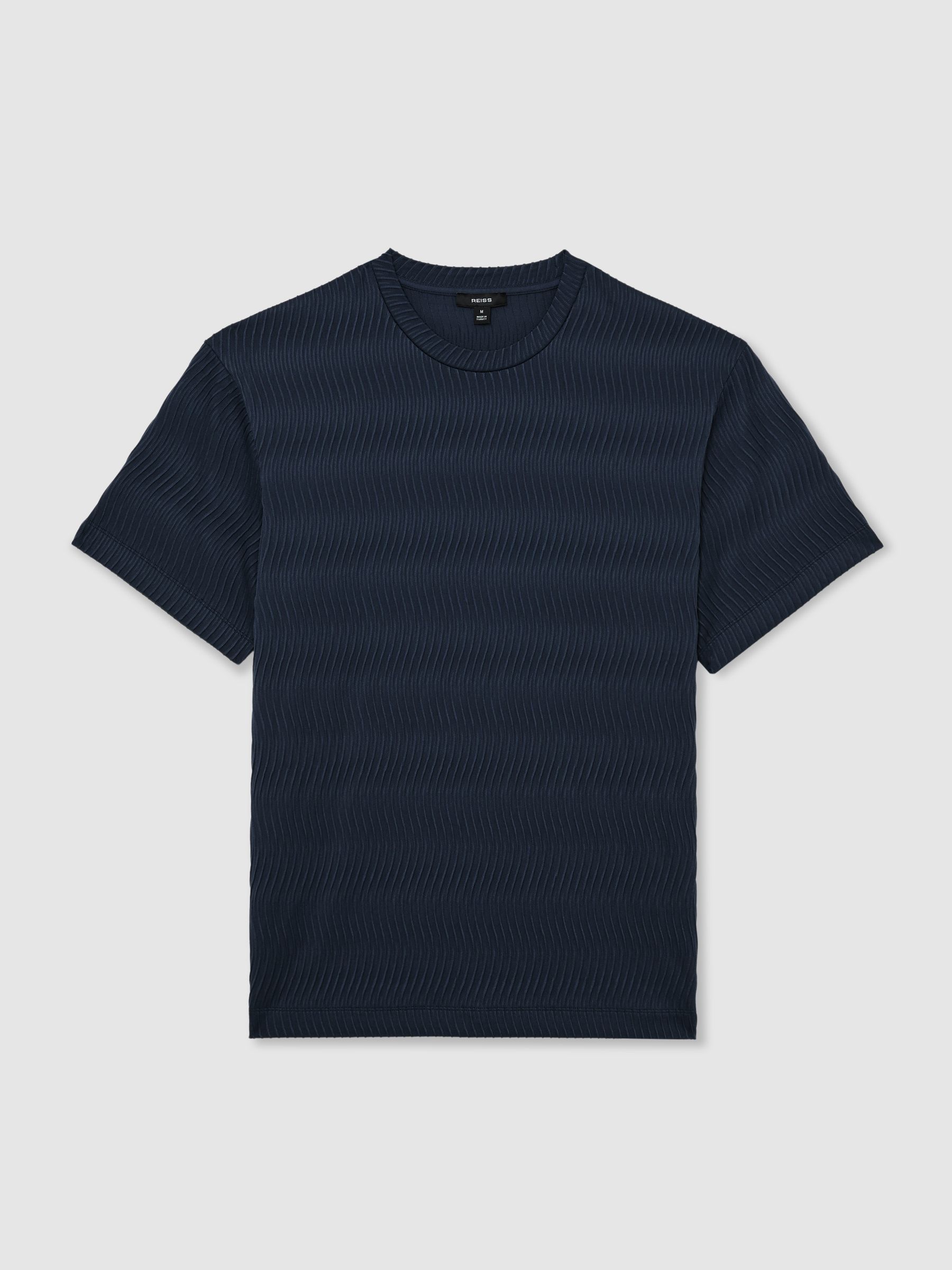 Textured-Wave Relaxed-Fit T-Shirt in Airforce Blue - image 1