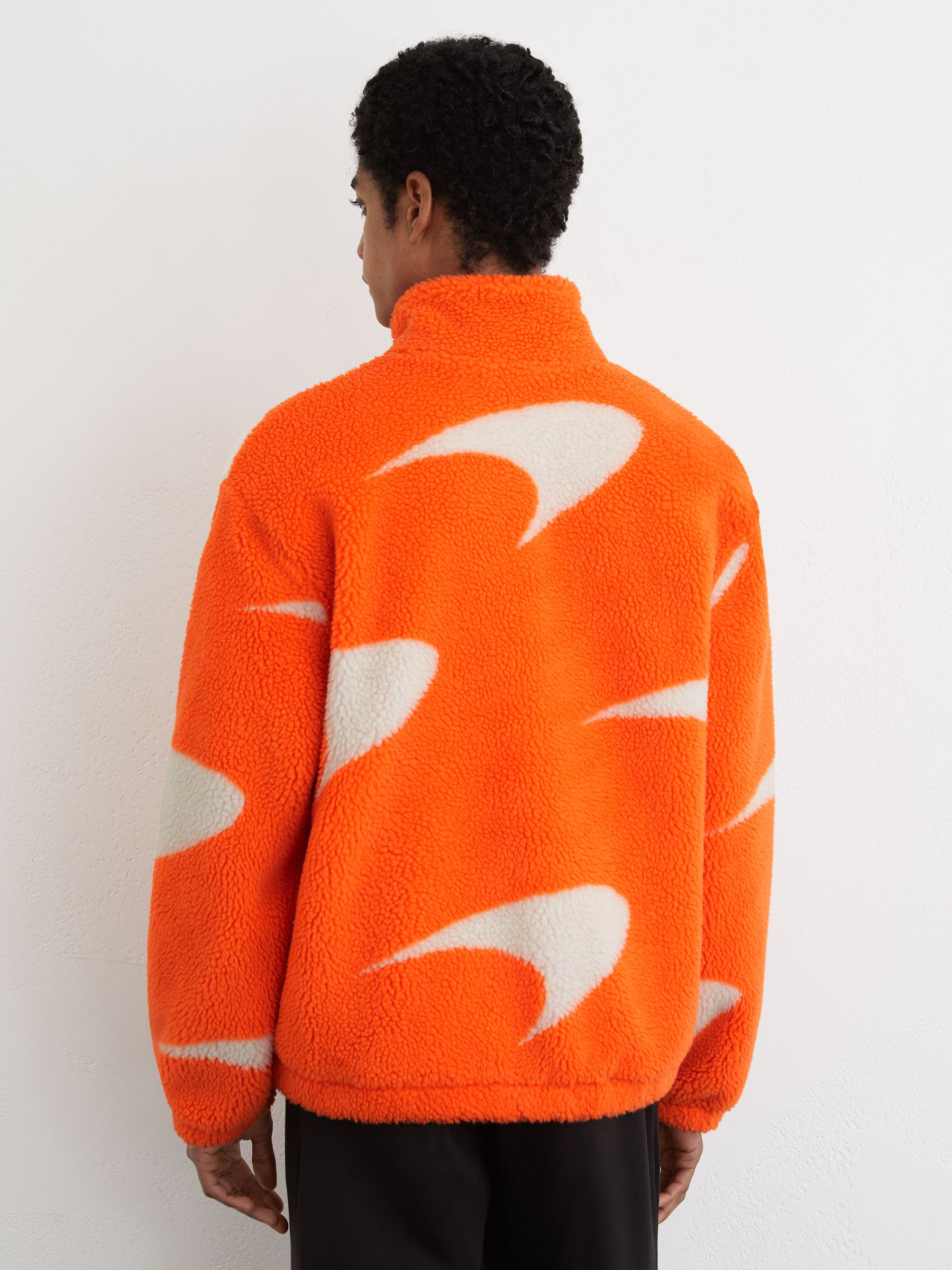 McLaren Racing Speedmark Fleece Jacket Unisex-Fit in Papaya Orange/White - Image 3 of 6