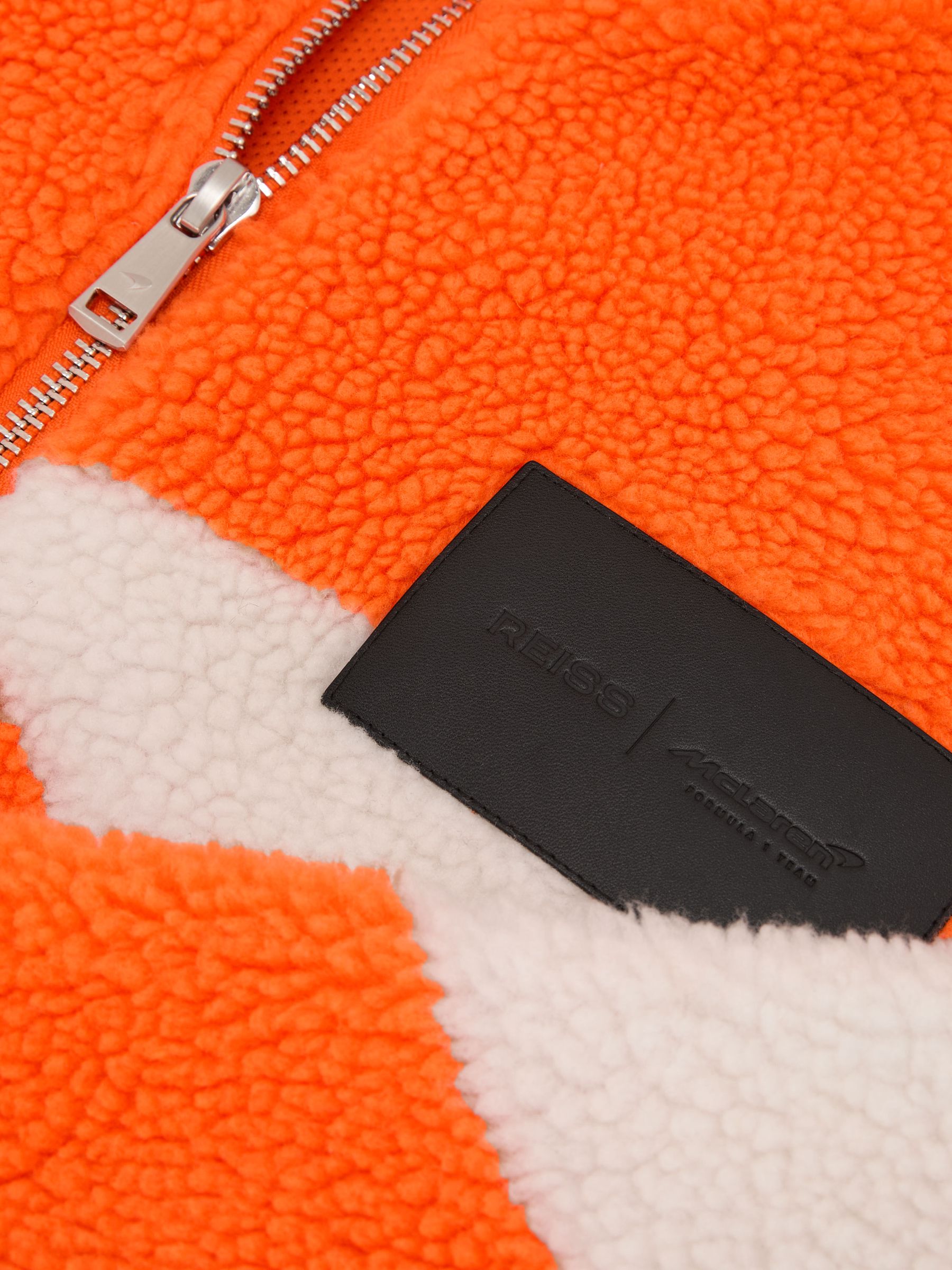 McLaren Racing Speedmark Fleece Jacket Unisex-Fit in Papaya Orange/White - Image 6 of 6