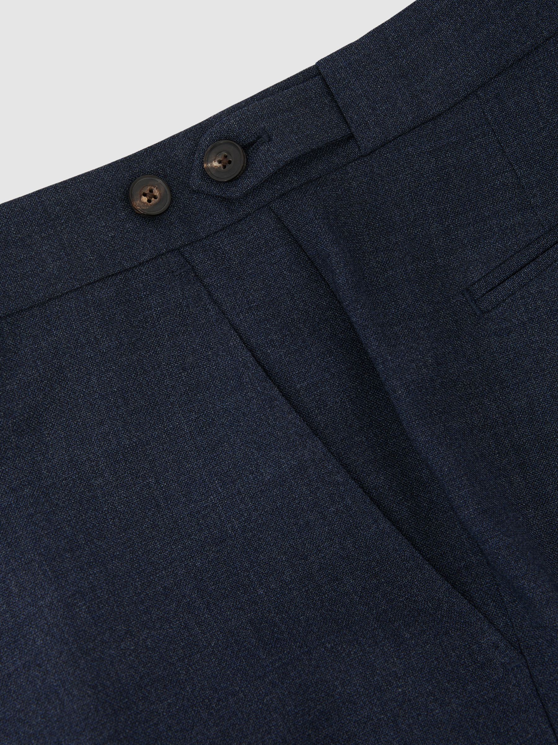 Wool Textured Tailored-Fit Trousers in Airforce Blue - Image 6 of 6