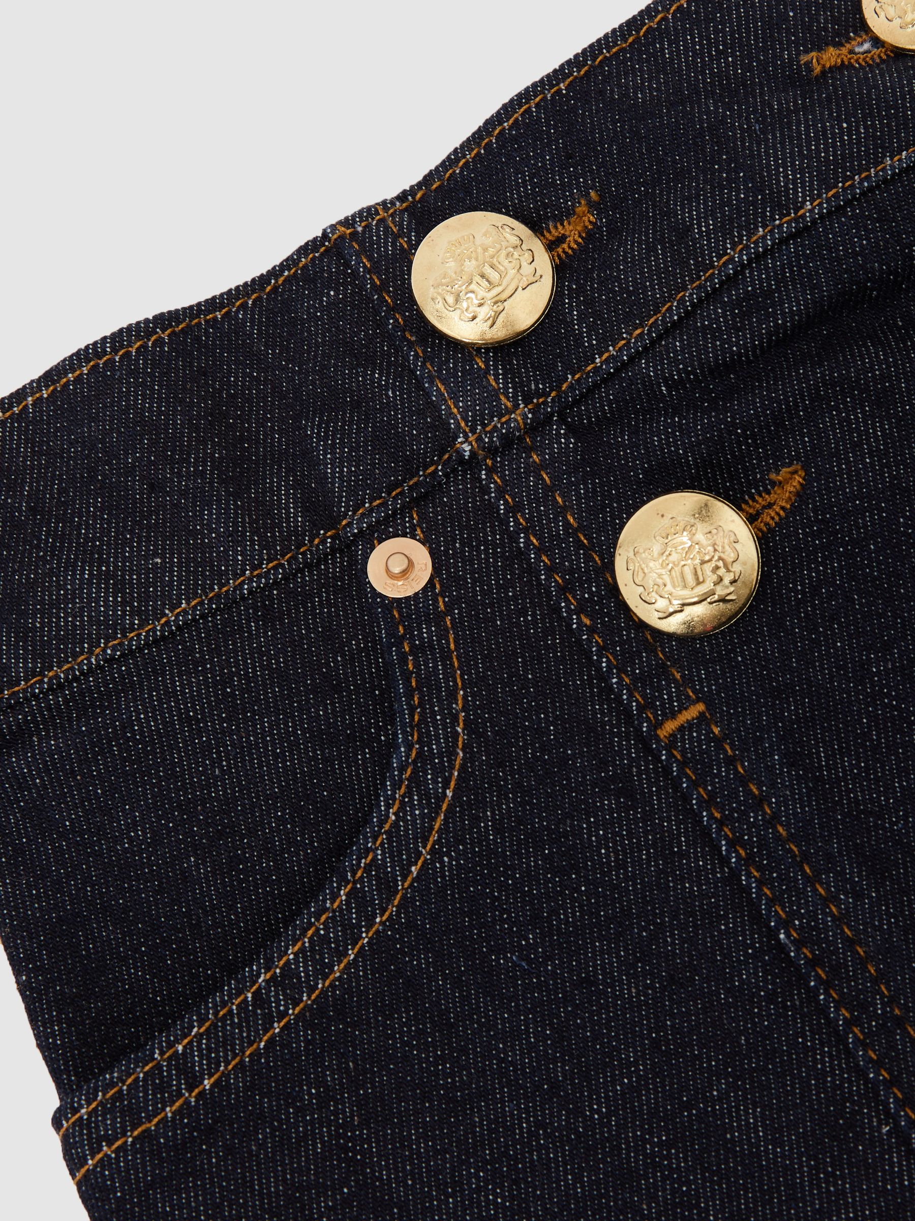 Denim Button-Detail Skirt in Indigo Blue - Image 1 of 3