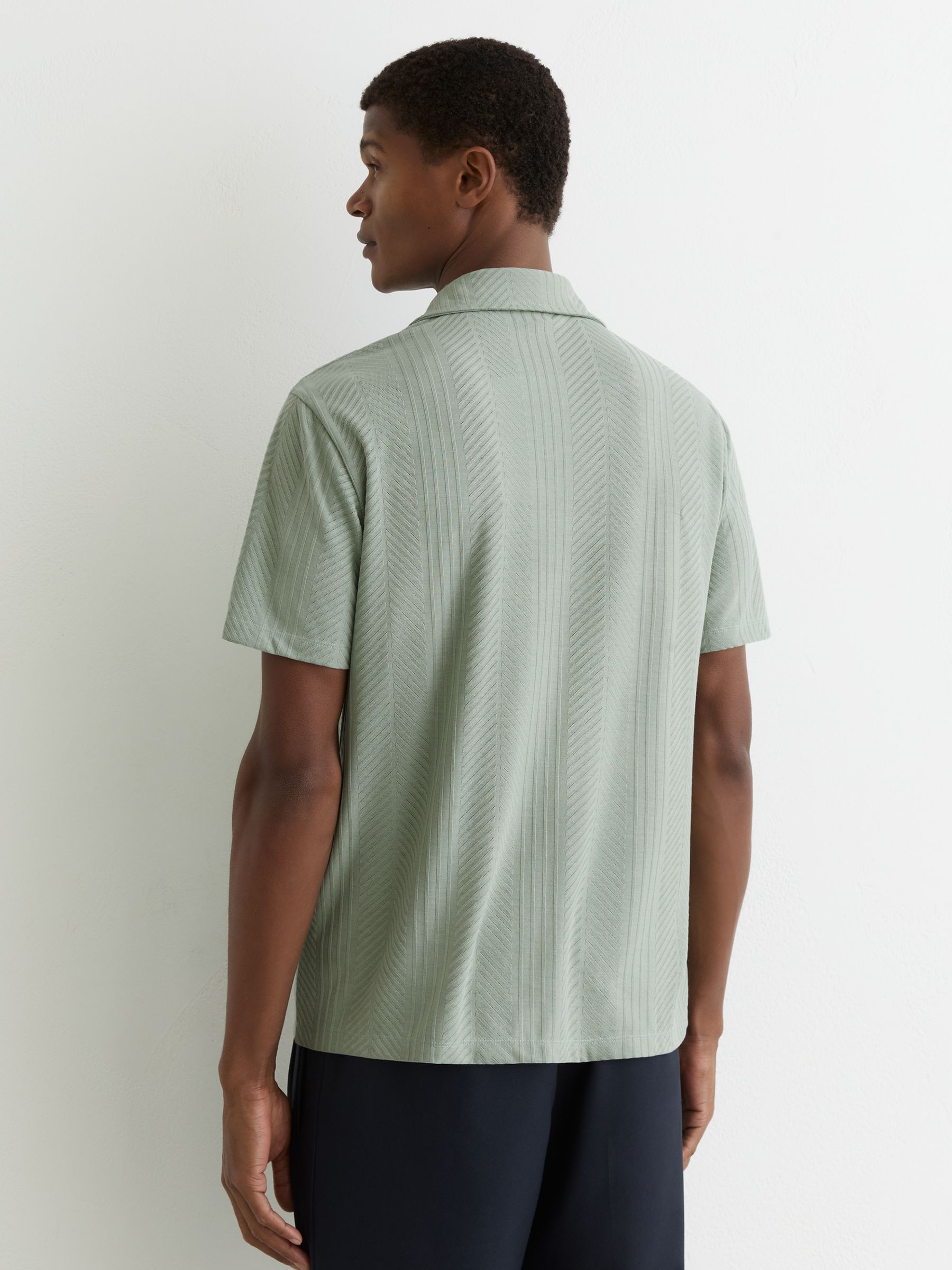 Jacquard Cuban-Collar Shirt in Mint Green - image 4