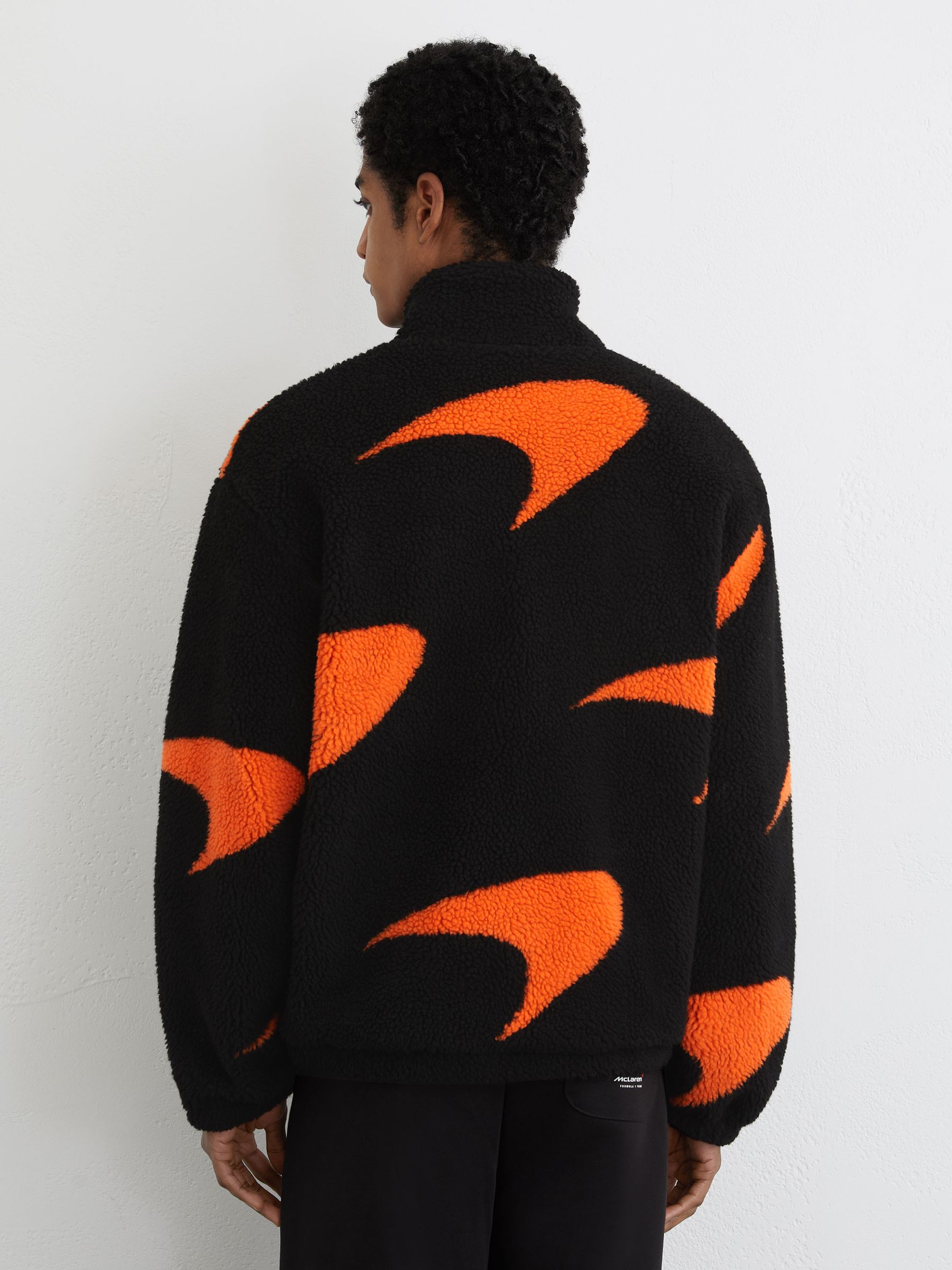 McLaren Racing Speedmark Fleece Jacket Unisex-Fit in Black/Papaya Orange - Image 5 of 9
