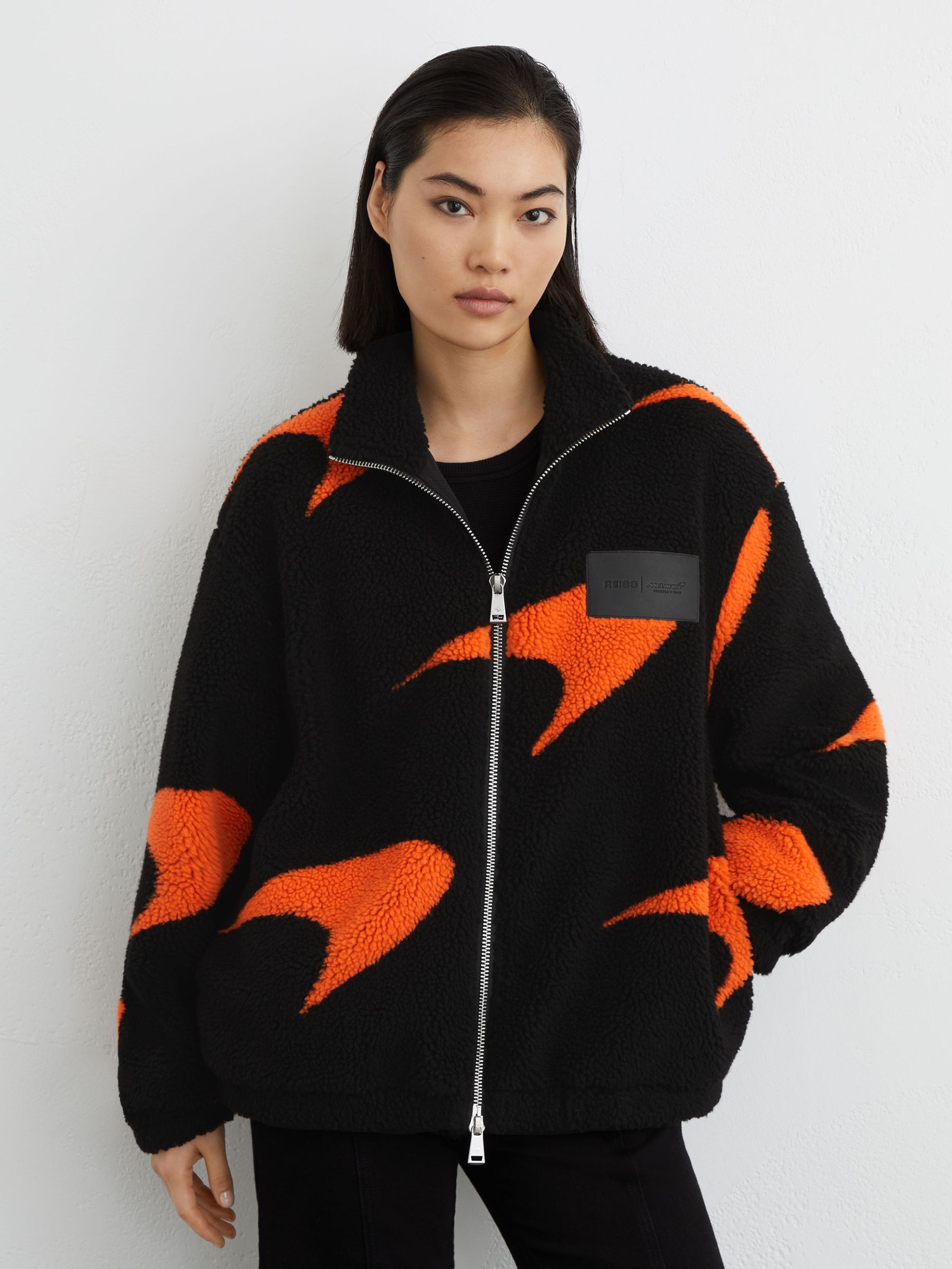Reiss McLaren Racing Speedmark Fleece Jacket Unisex-Fit in Black