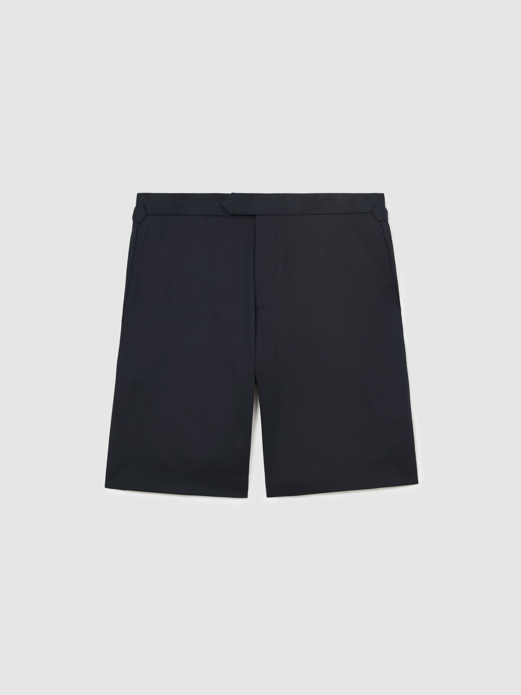 Cotton-Blend Side-Adjuster Shorts in Navy - Image 2 of 6