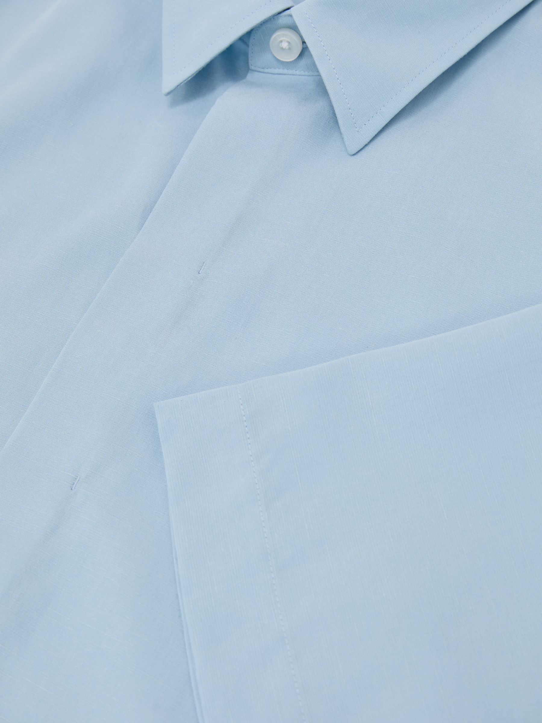Lyocell-Linen Short-Sleeve Shirt in Soft Blue - Image 5 of 5